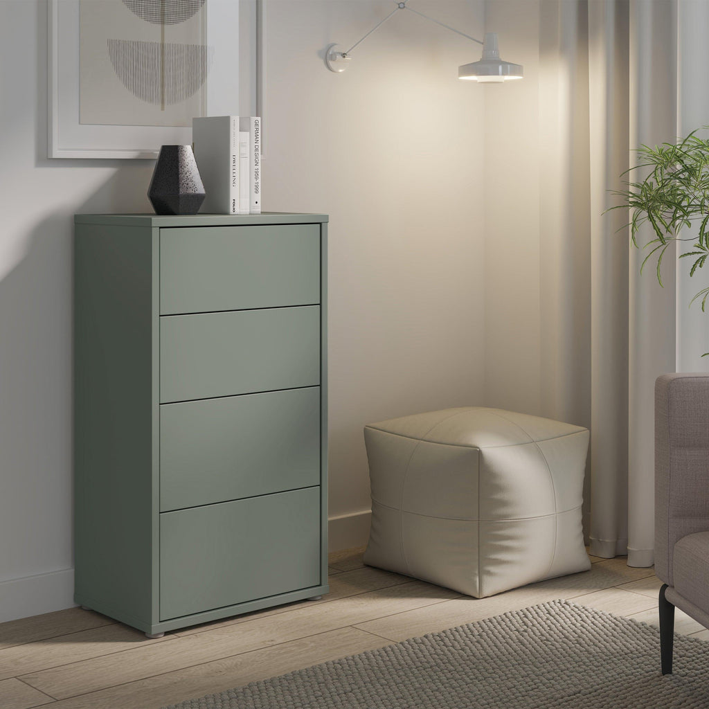 Alice Springs Tall 4 Drawer Chest with Push-to-Open Drawers in Sage Green - image 7