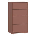 Alice Springs Tall 4 Drawer Chest with Push-to-Open Drawers in Terracotta
