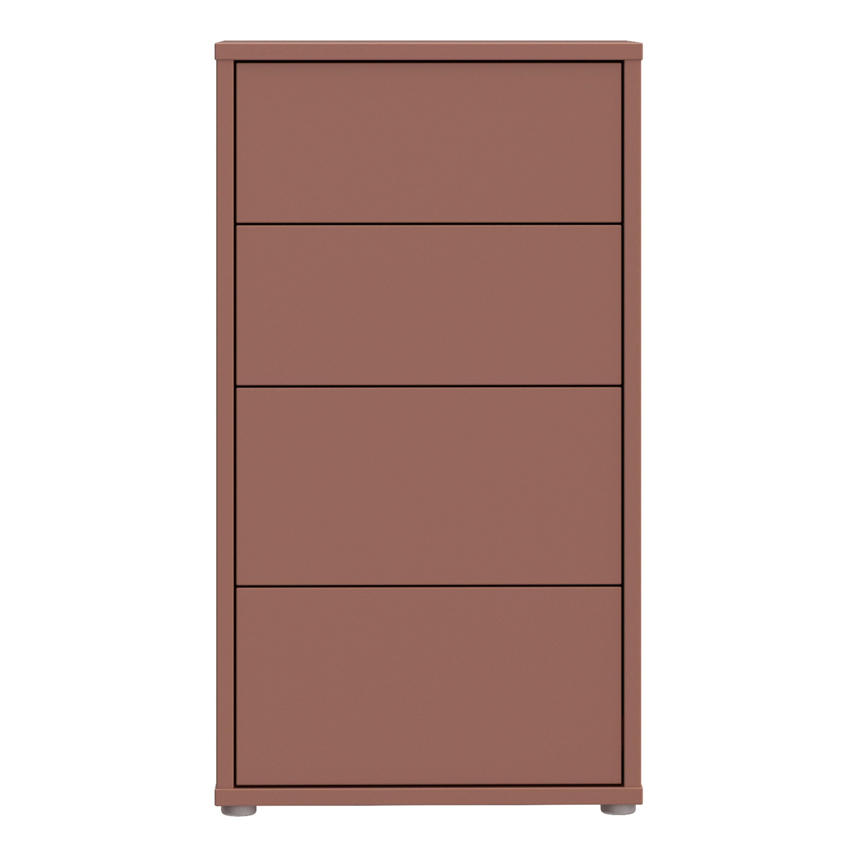 Alice Springs Tall 4 Drawer Chest with Push-to-Open Drawers in Terracotta - image 2