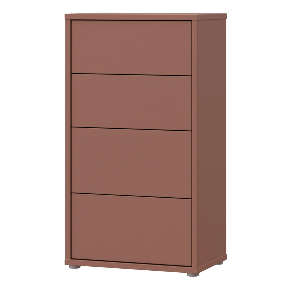 Alice Springs Tall 4 Drawer Chest with Push-to-Open Drawers in Terracotta - image 3