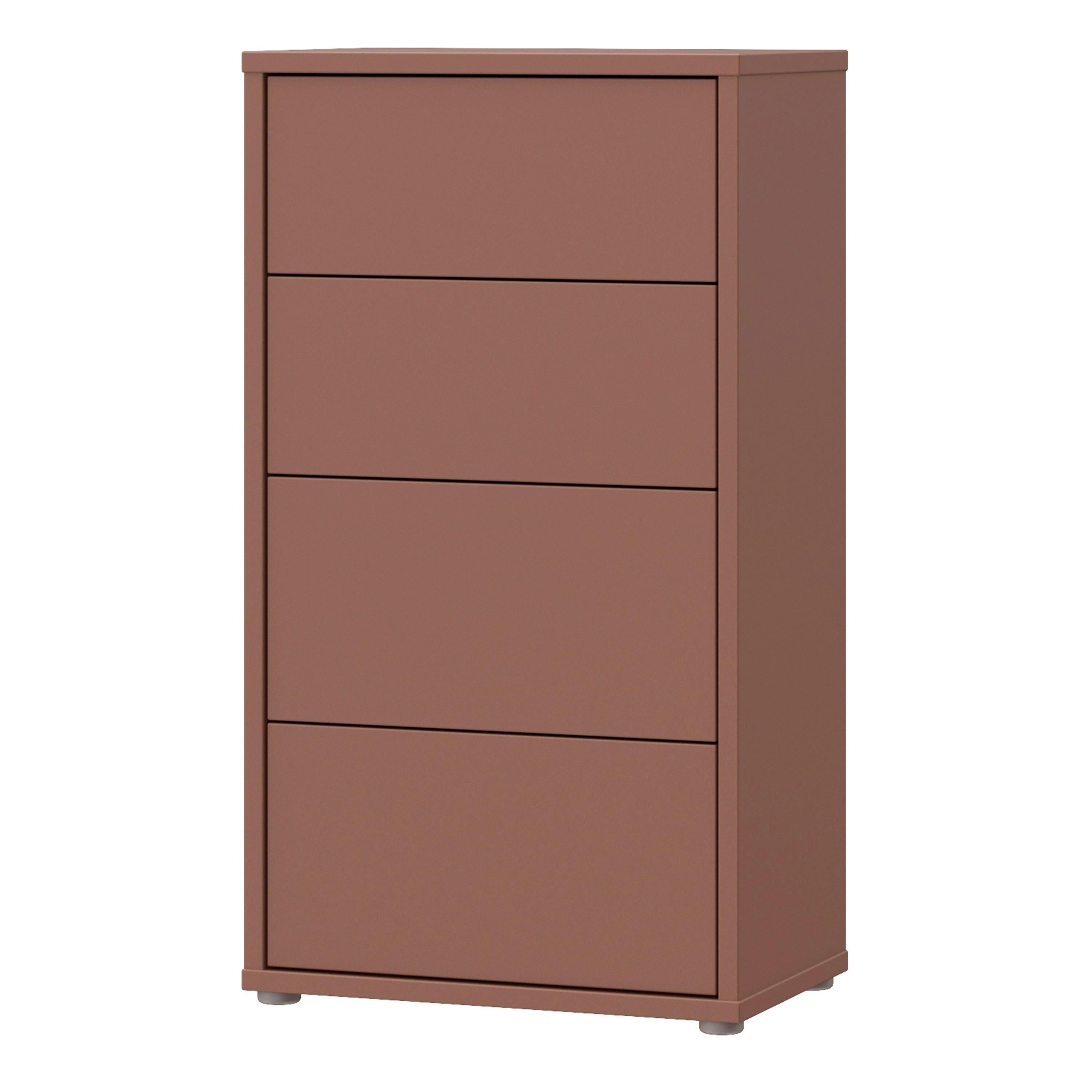 Alice Springs Tall 4 Drawer Chest with Push-to-Open Drawers in Terracotta - image 3