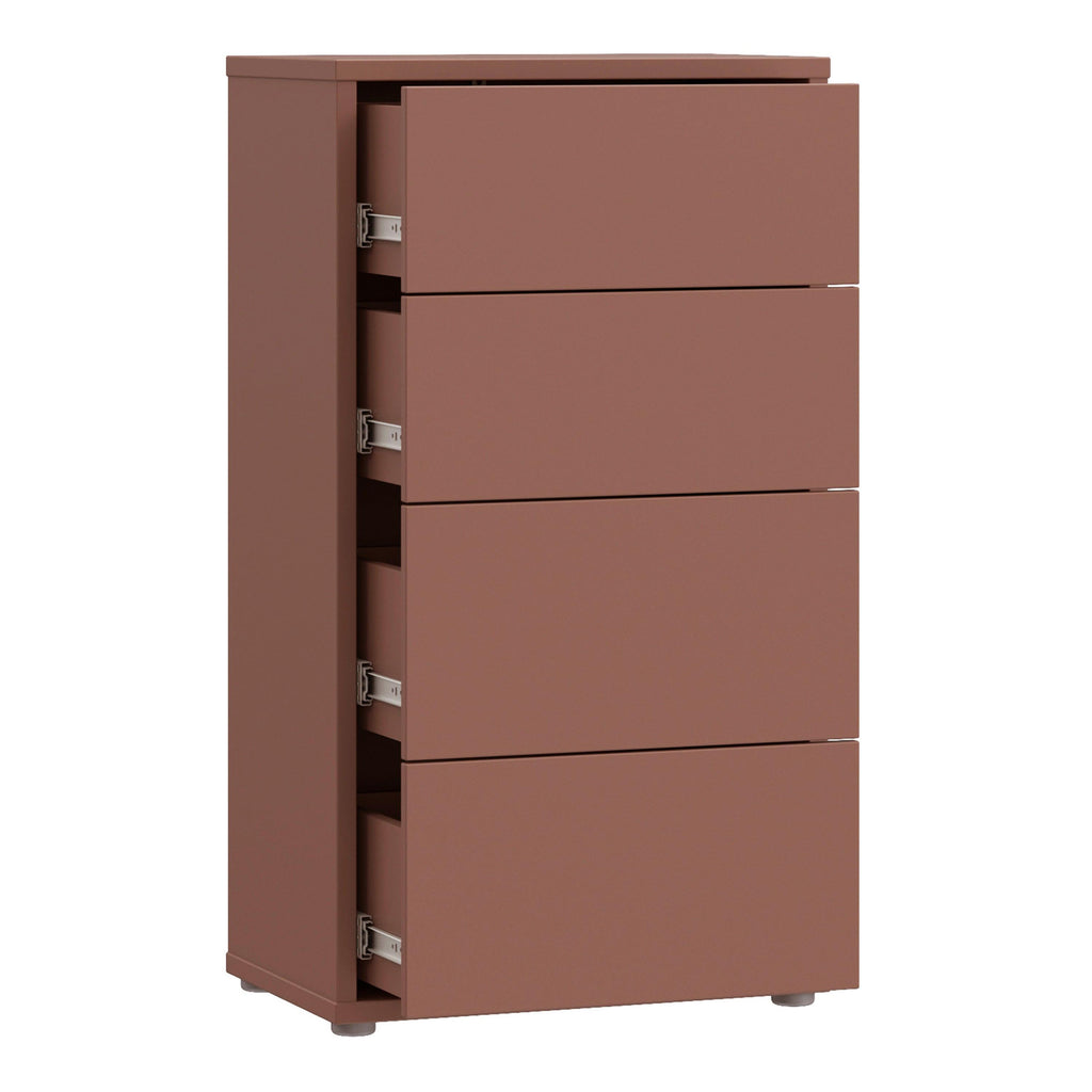 Alice Springs Tall 4 Drawer Chest with Push-to-Open Drawers in Terracotta - image 4