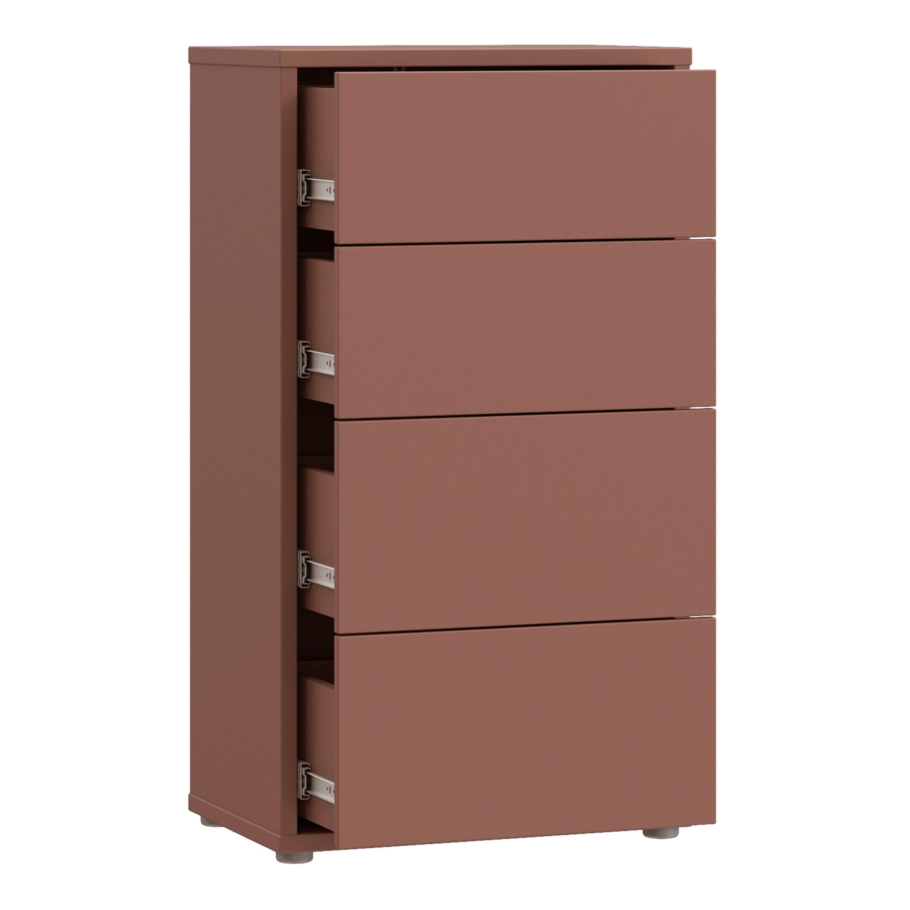 Alice Springs Tall 4 Drawer Chest with Push-to-Open Drawers in Terracotta - image 4