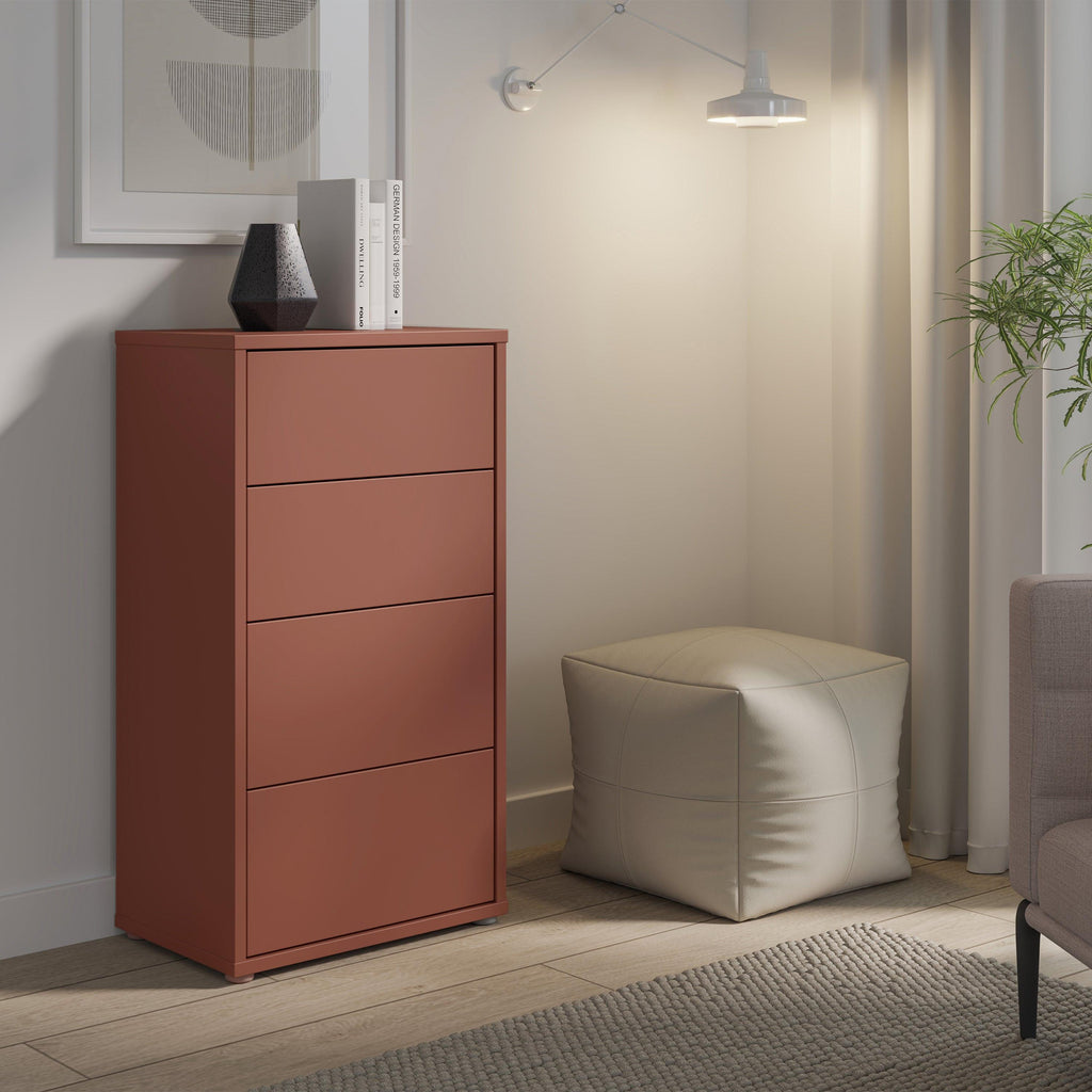 Alice Springs Tall 4 Drawer Chest with Push-to-Open Drawers in Terracotta - image 7