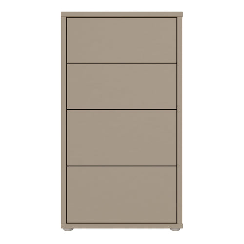 Alice Springs Tall 4 Drawer Chest with Push-to-Open Drawers in Taupe - image 2