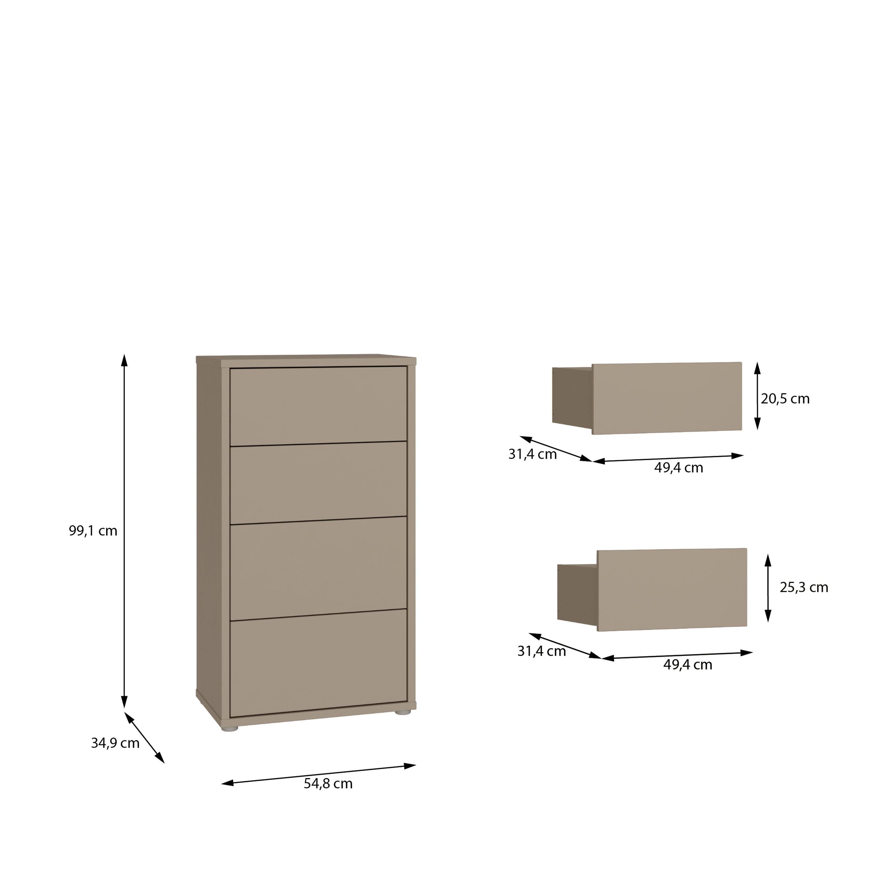 Alice Springs Tall 4 Drawer Chest with Push-to-Open Drawers in Taupe - image 8