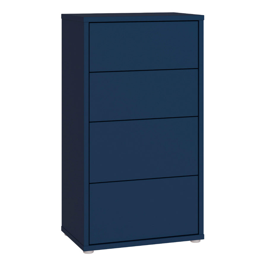 Alice Springs Tall 4 Drawer Chest with Push-to-Open Drawers in Night Blue