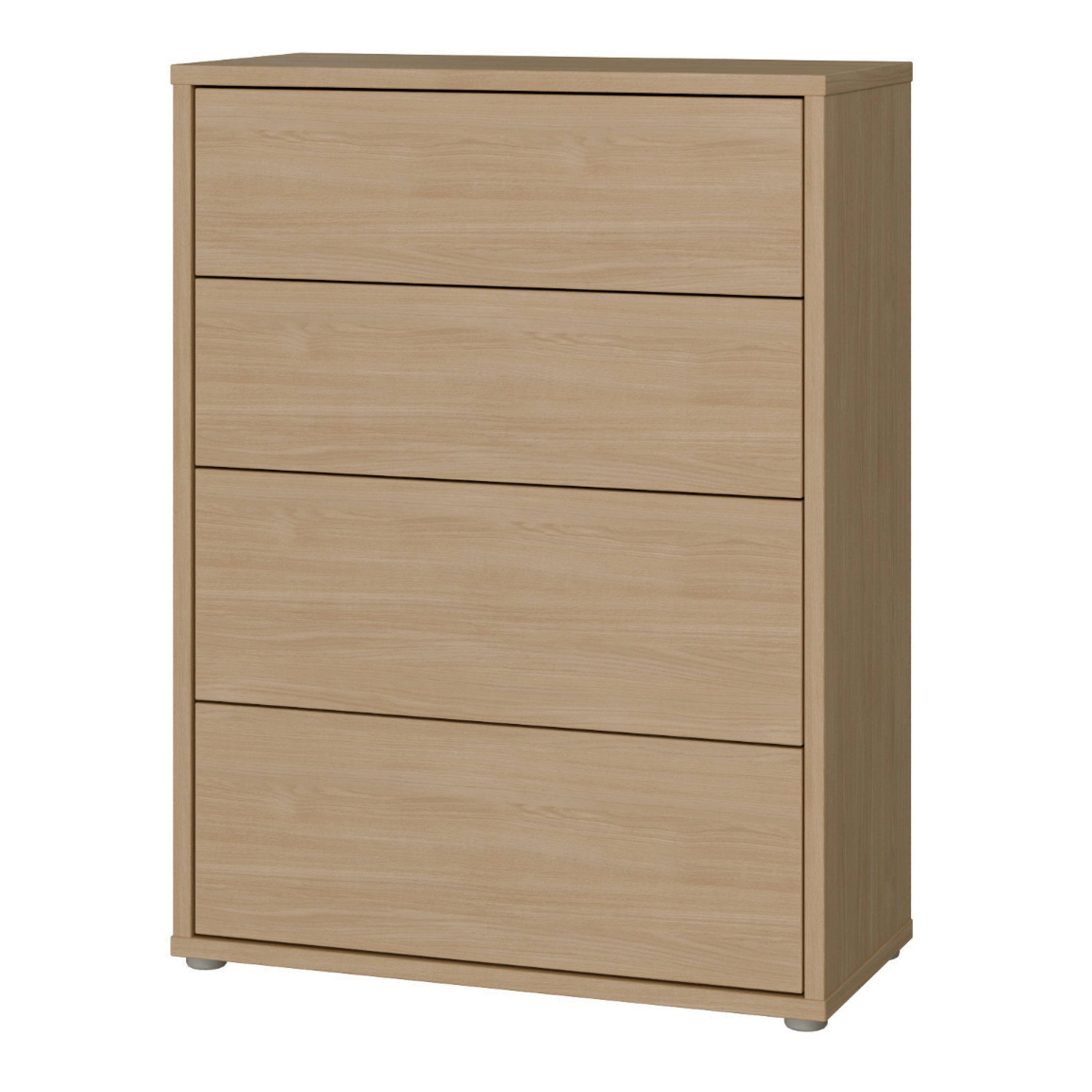 Alice Springs 4 Drawer Chest with Push-to-Open Drawers in Elegancia Oak and White - image 3