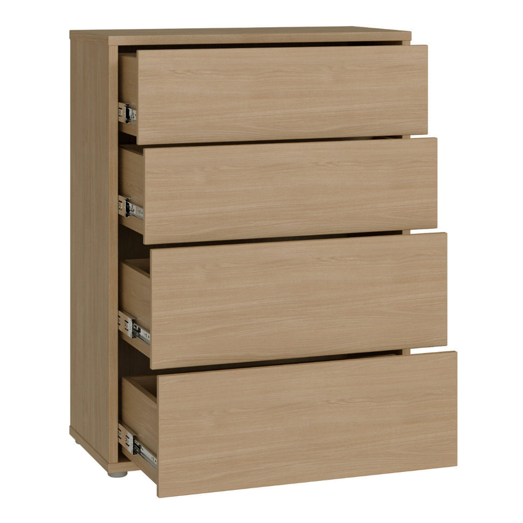Alice Springs 4 Drawer Chest with Push-to-Open Drawers in Elegancia Oak and White - image 4