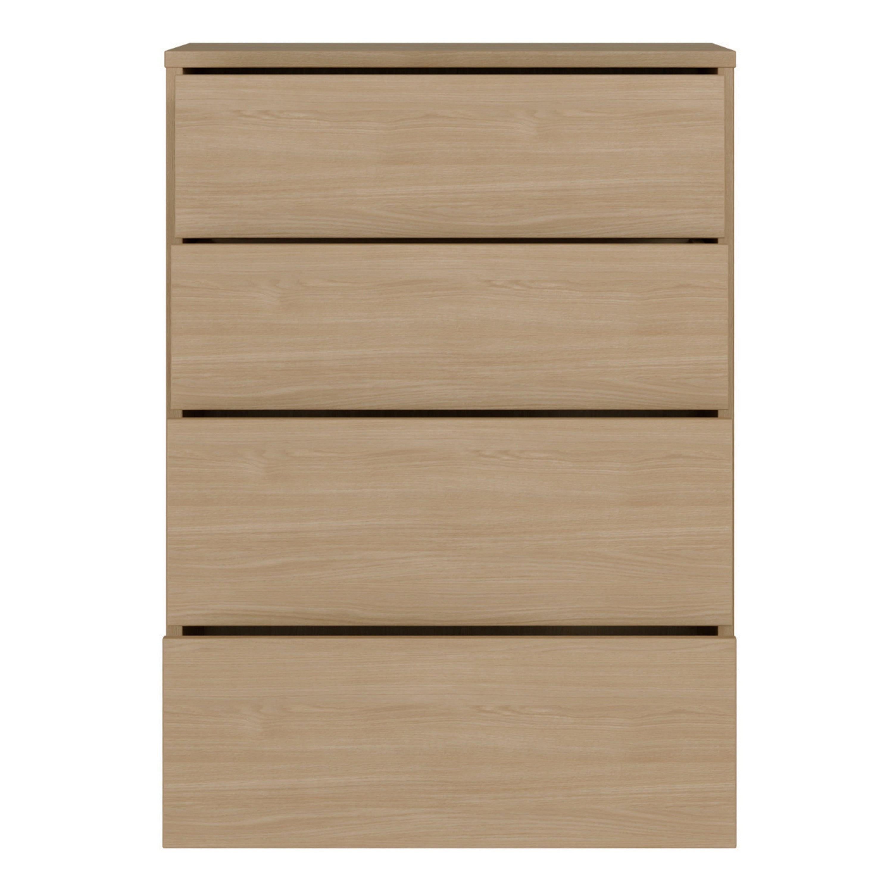 Alice Springs 4 Drawer Chest with Push-to-Open Drawers in Elegancia Oak and White - image 5