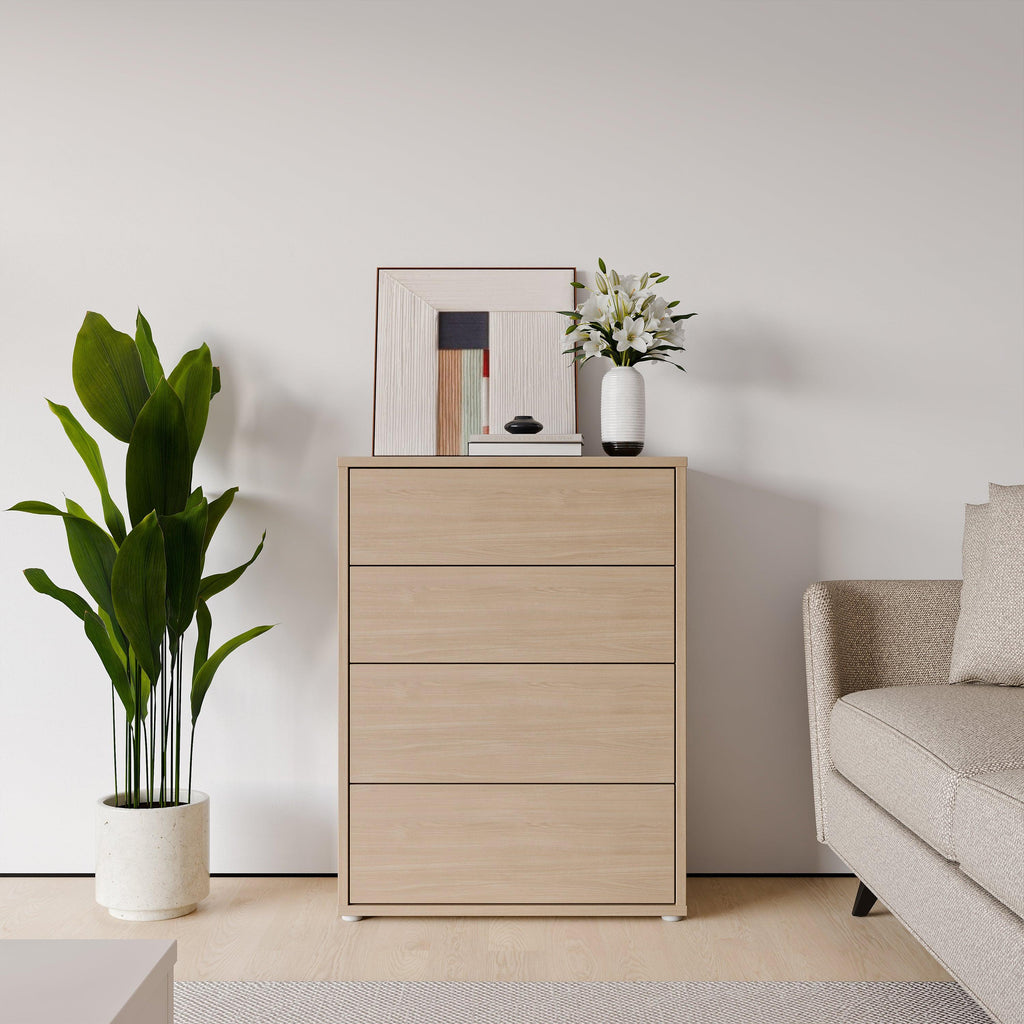 Alice Springs 4 Drawer Chest with Push-to-Open Drawers in Elegancia Oak and White - image 6