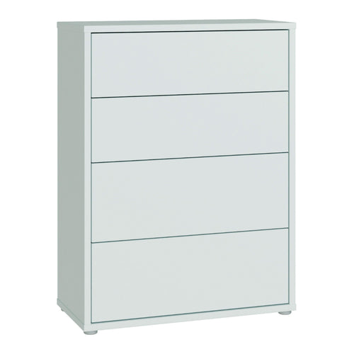 Alice Springs 4 Drawer Chest with Push-to-Open Drawers in Light Grey