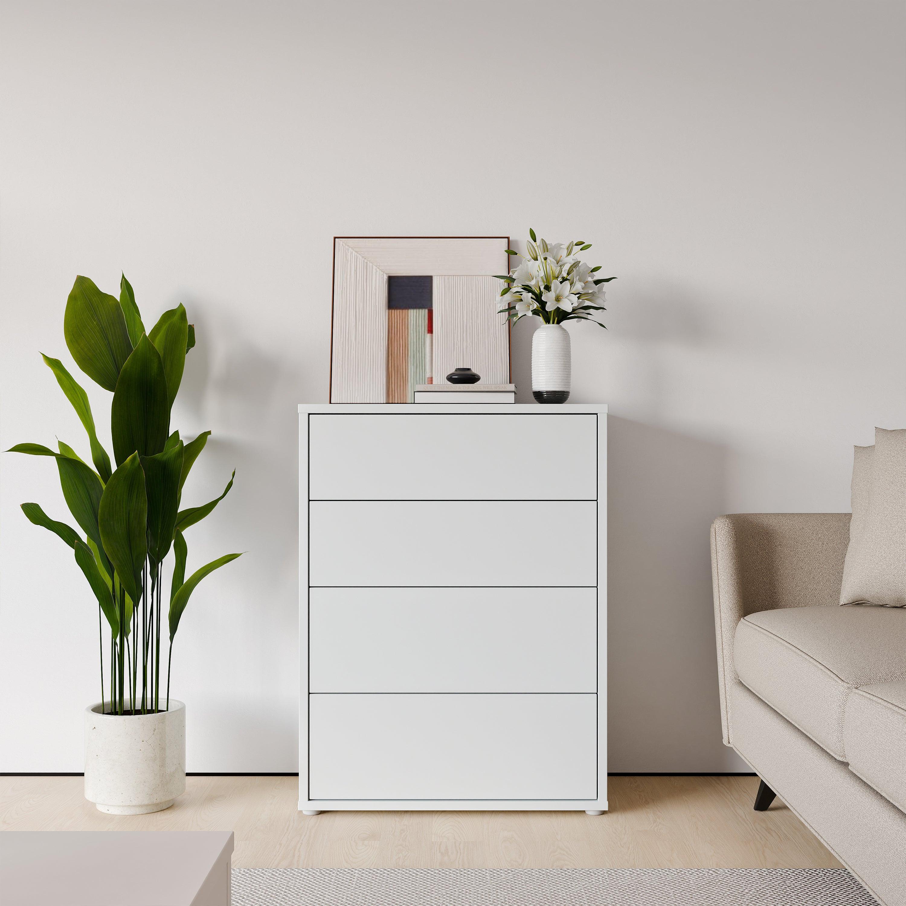 Alice Springs 4 Drawer Chest with Push-to-Open Drawers in Light Grey - image 6