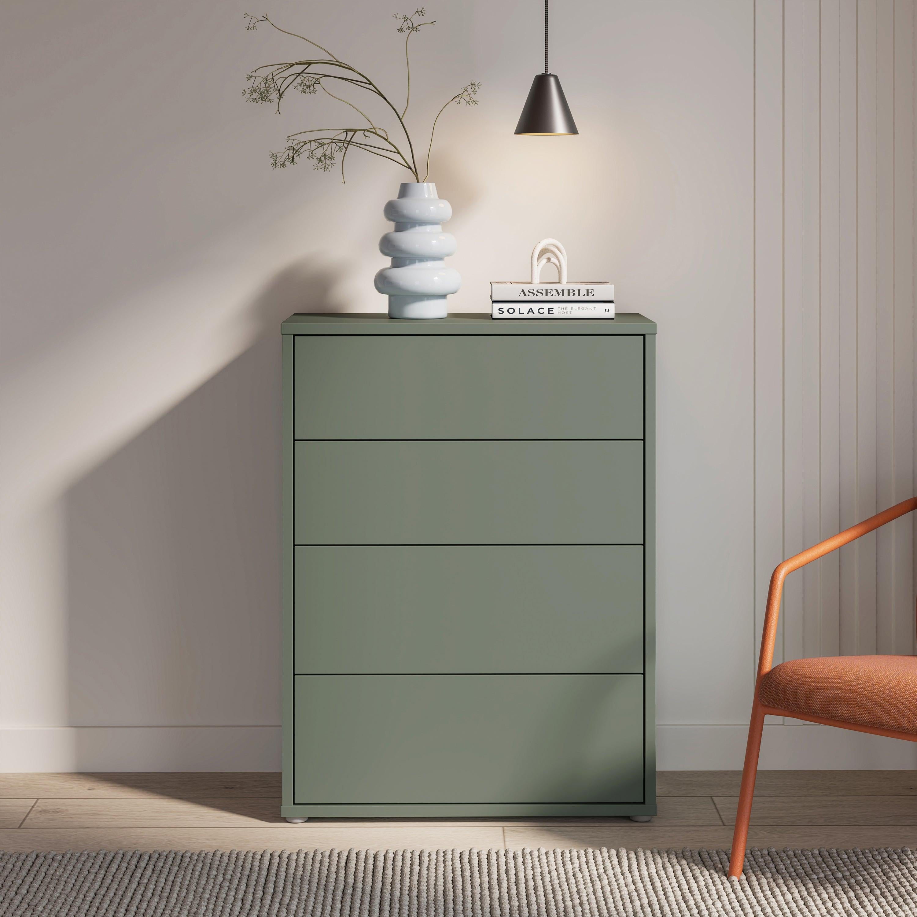 Alice Springs 4 Drawer Chest with Push-to-Open Drawers in Sage Green - image 6