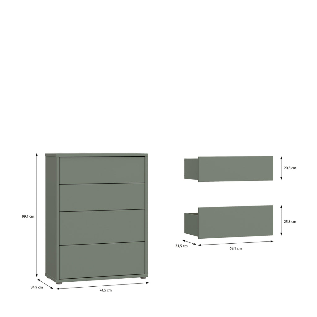 Alice Springs 4 Drawer Chest with Push-to-Open Drawers in Sage Green - image 9