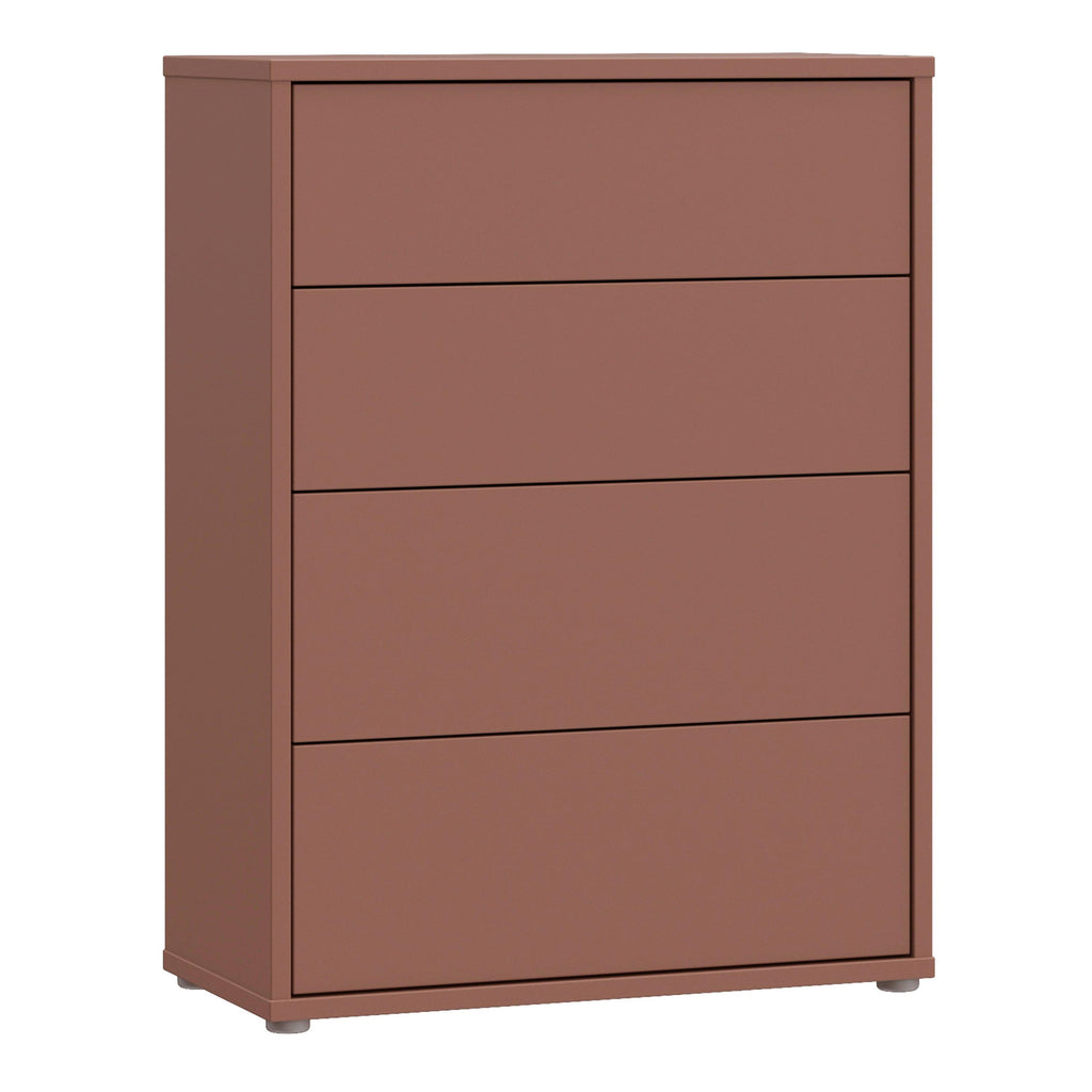 Alice Springs 4 Drawer Chest with Push-to-Open Drawers in Terracotta