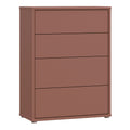 Alice Springs 4 Drawer Chest with Push-to-Open Drawers in Terracotta