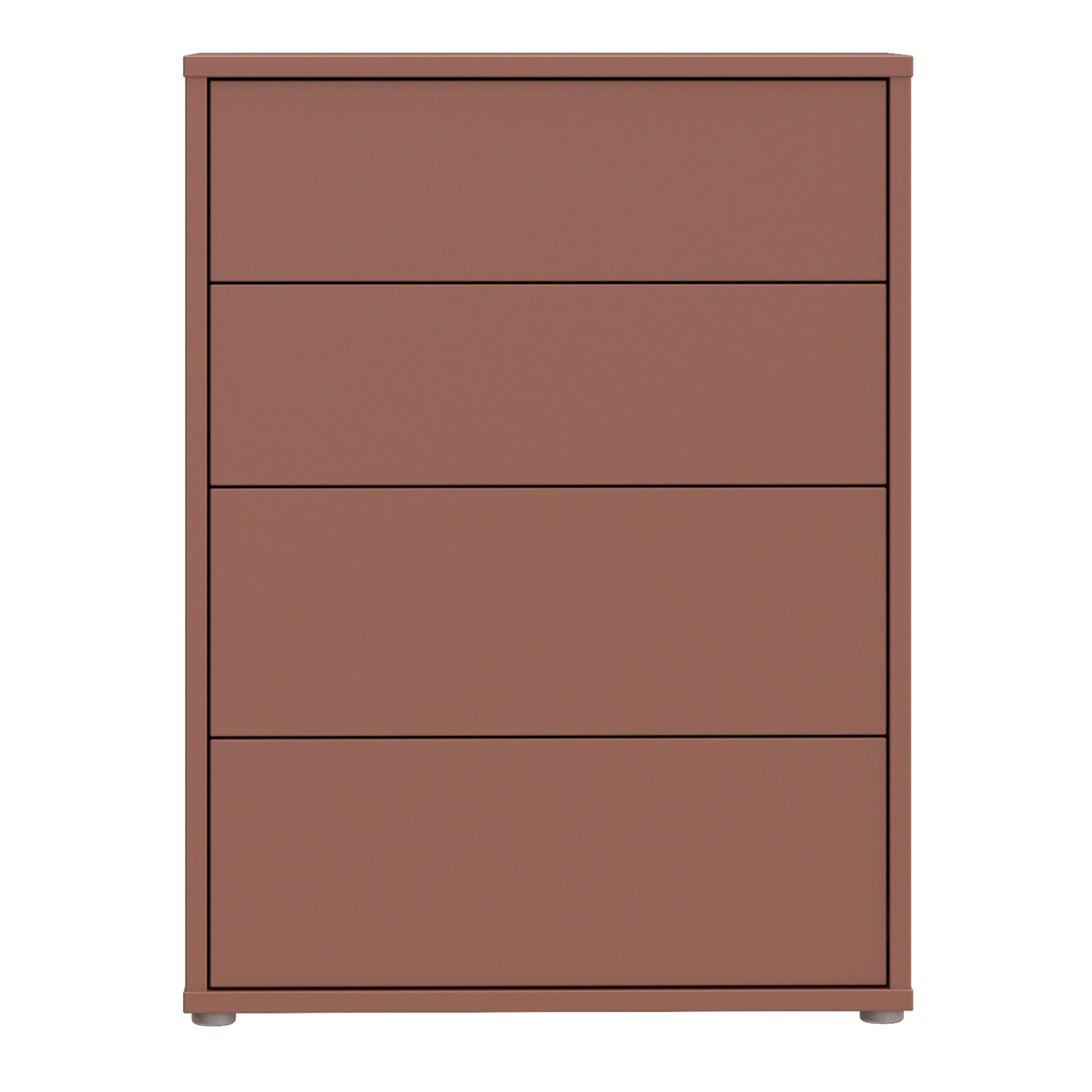 Alice Springs 4 Drawer Chest with Push-to-Open Drawers in Terracotta - image 2