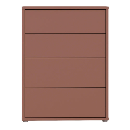 Alice Springs 4 Drawer Chest with Push-to-Open Drawers in Terracotta - image 2