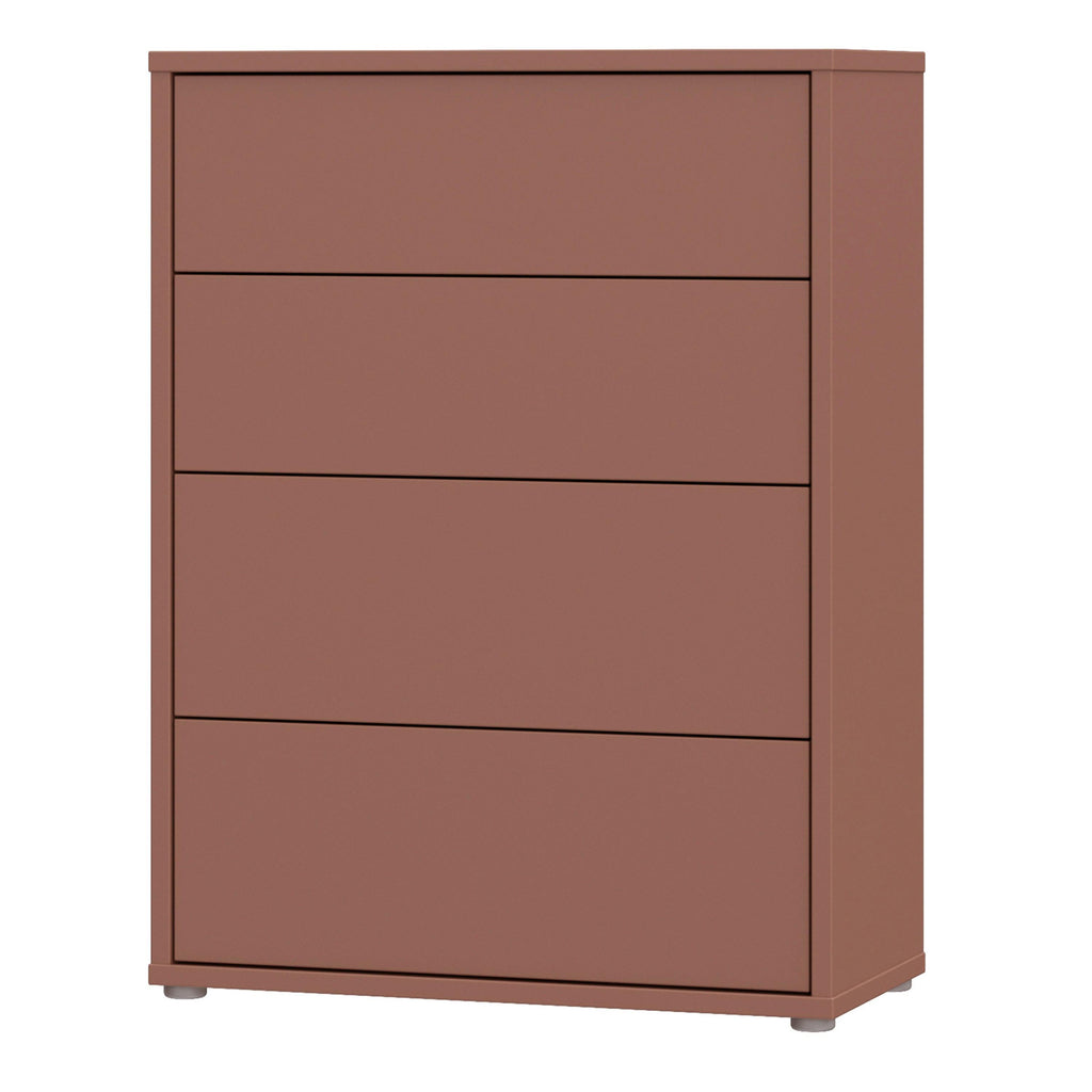 Alice Springs 4 Drawer Chest with Push-to-Open Drawers in Terracotta - image 3