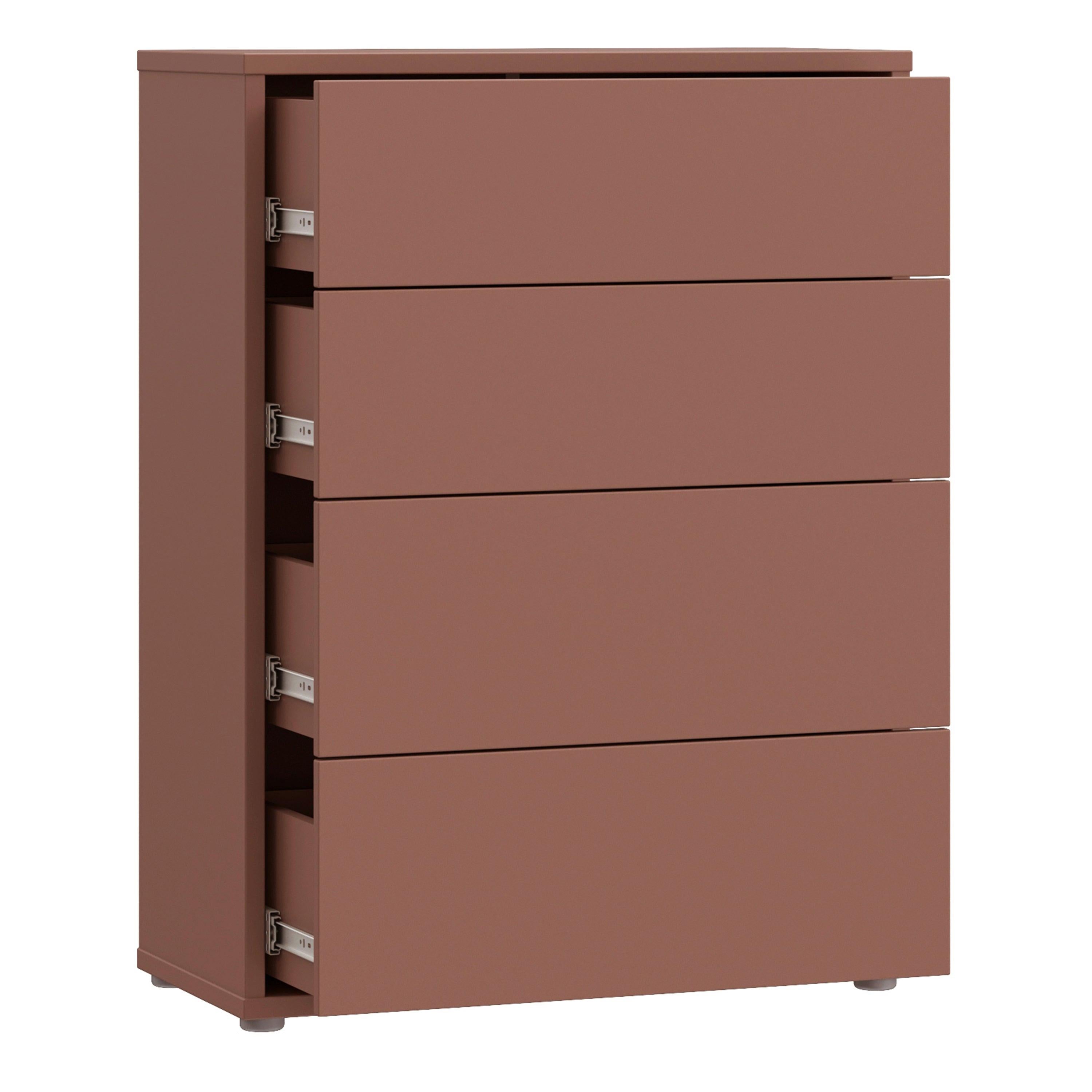 Alice Springs 4 Drawer Chest with Push-to-Open Drawers in Terracotta - image 4