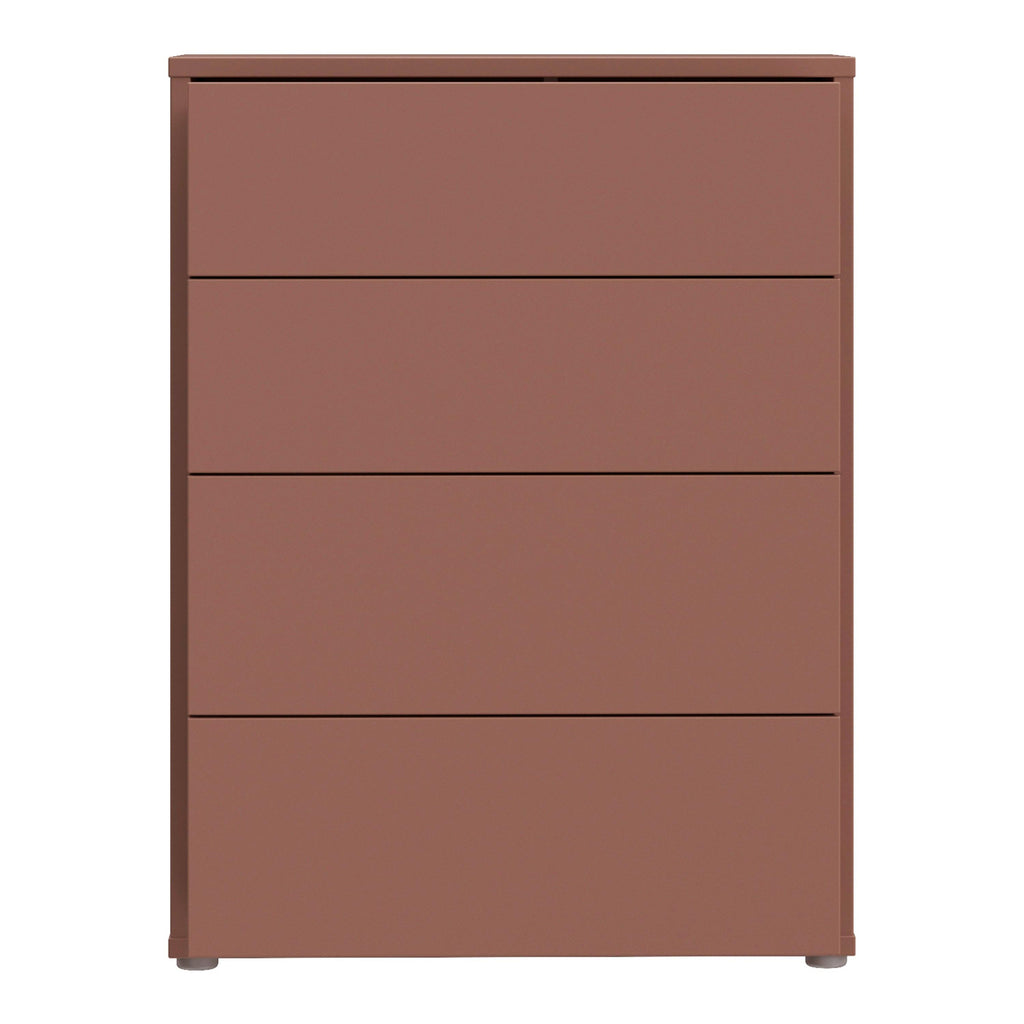 Alice Springs 4 Drawer Chest with Push-to-Open Drawers in Terracotta - image 5