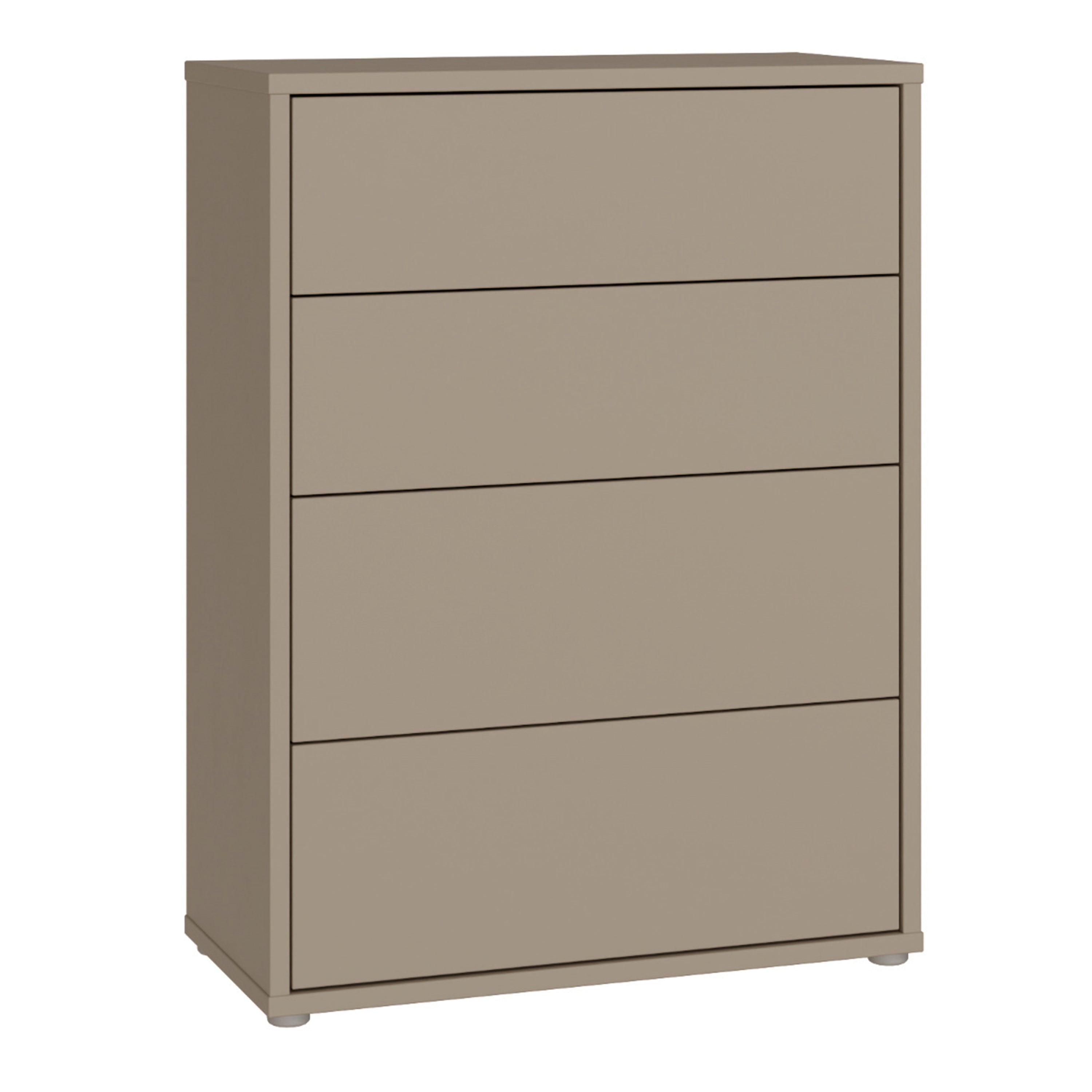 Alice Springs 4 Drawer Chest with Push-to-Open Drawers in Taupe