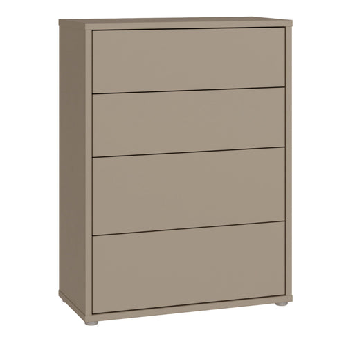 Alice Springs 4 Drawer Chest with Push-to-Open Drawers in Taupe