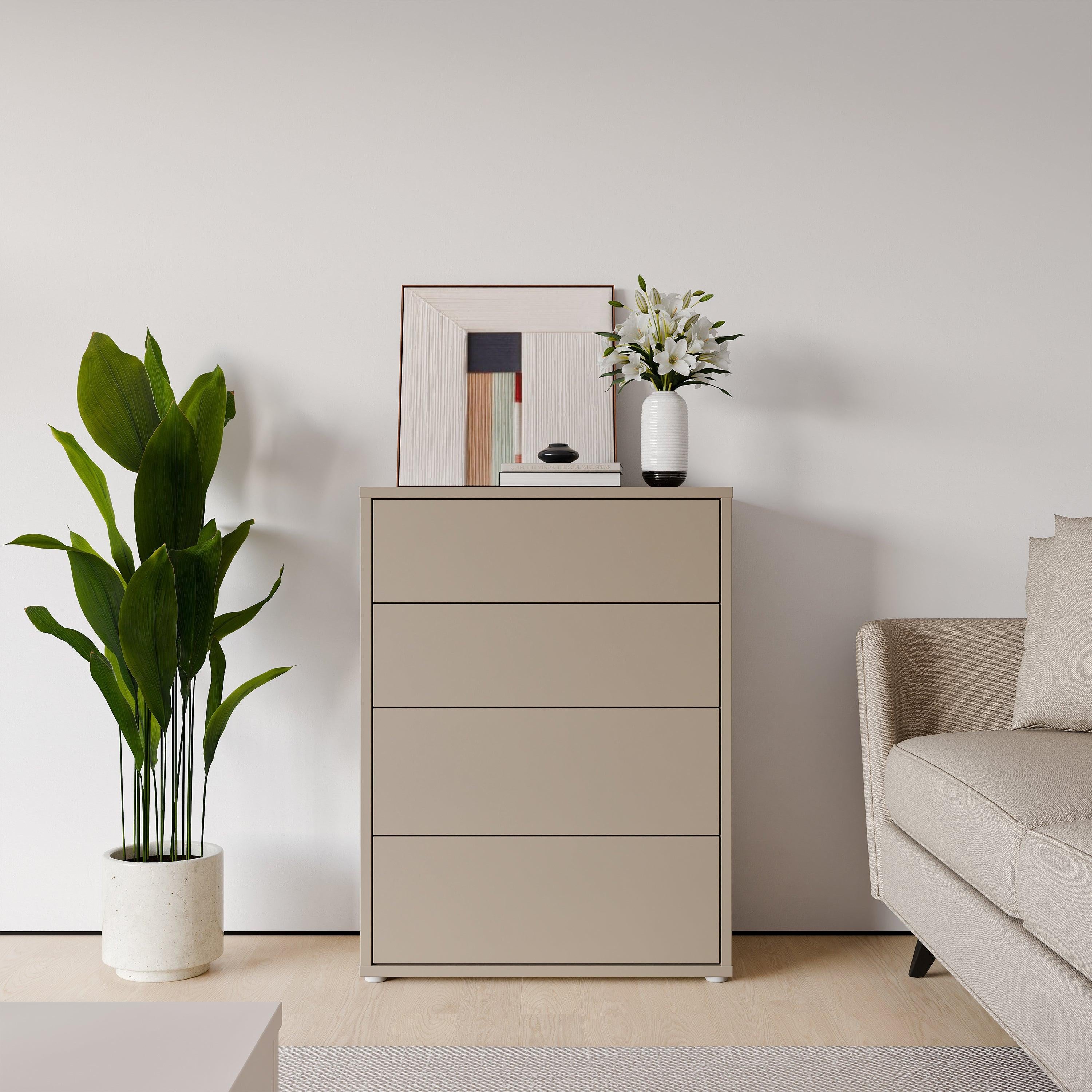 Alice Springs 4 Drawer Chest with Push-to-Open Drawers in Taupe - image 6