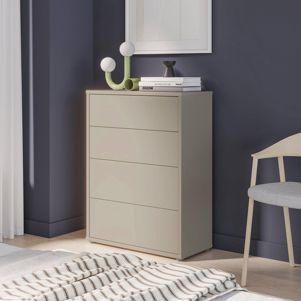 Alice Springs 4 Drawer Chest with Push-to-Open Drawers in Taupe - image 7