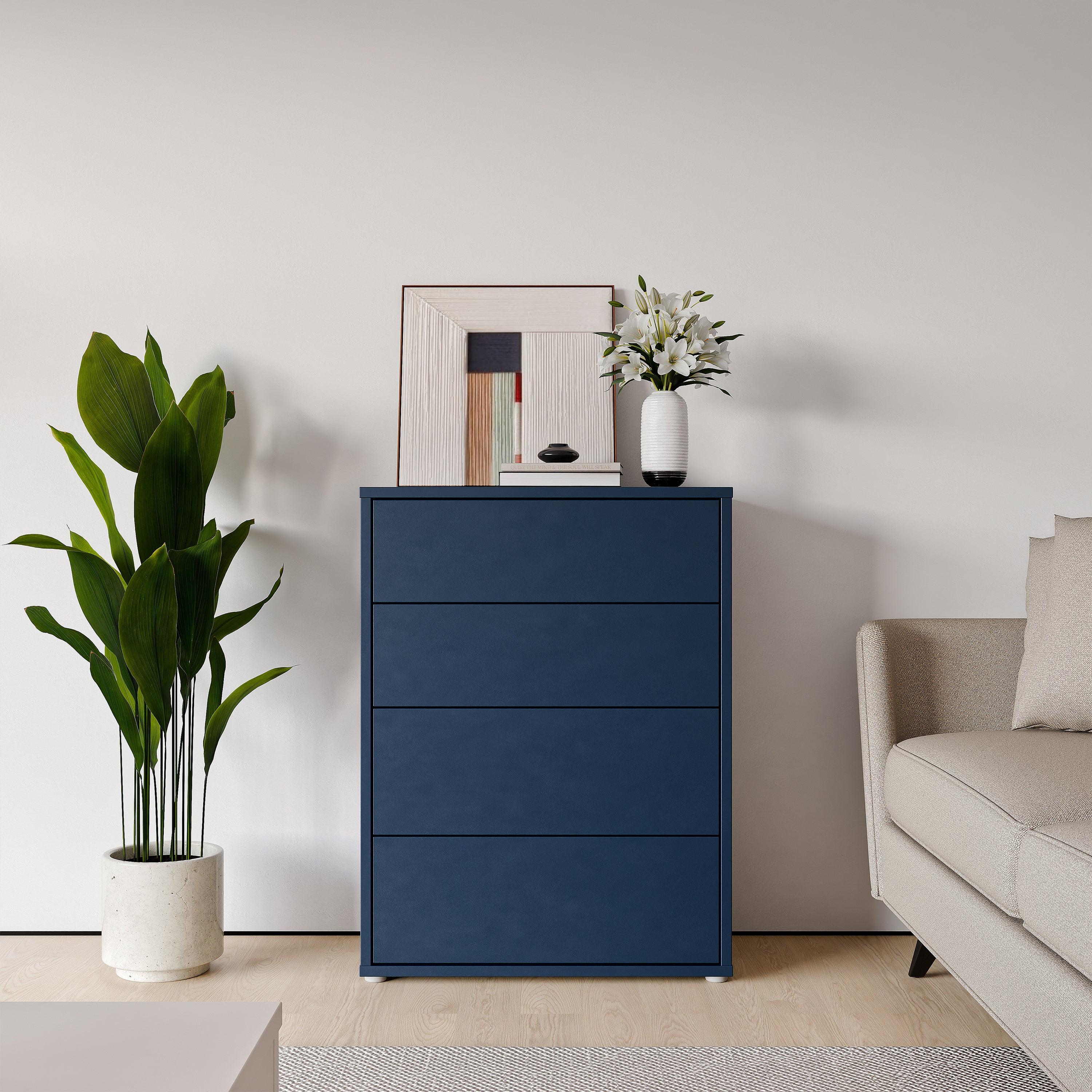Alice Springs 4 Drawer Chest with Push-to-Open Drawers in Night Blue - image 6