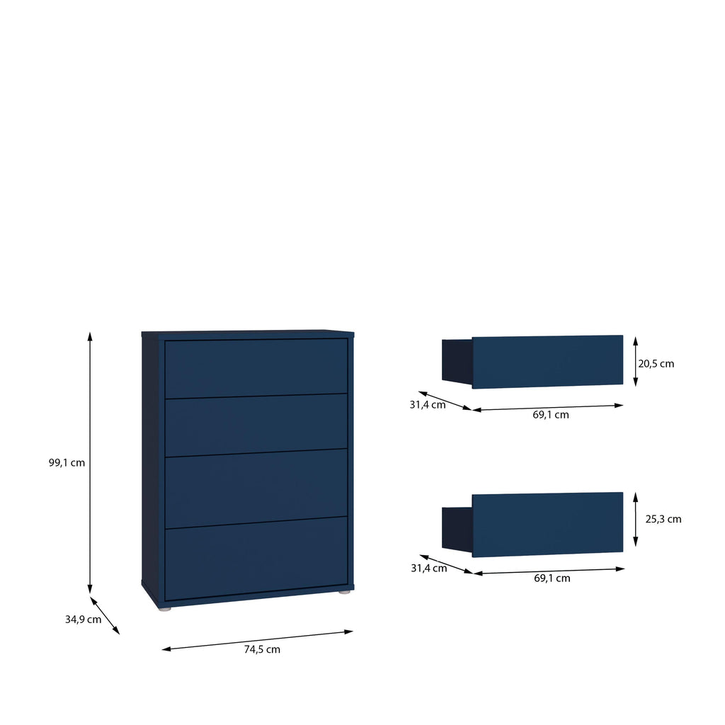 Alice Springs 4 Drawer Chest with Push-to-Open Drawers in Night Blue - image 9