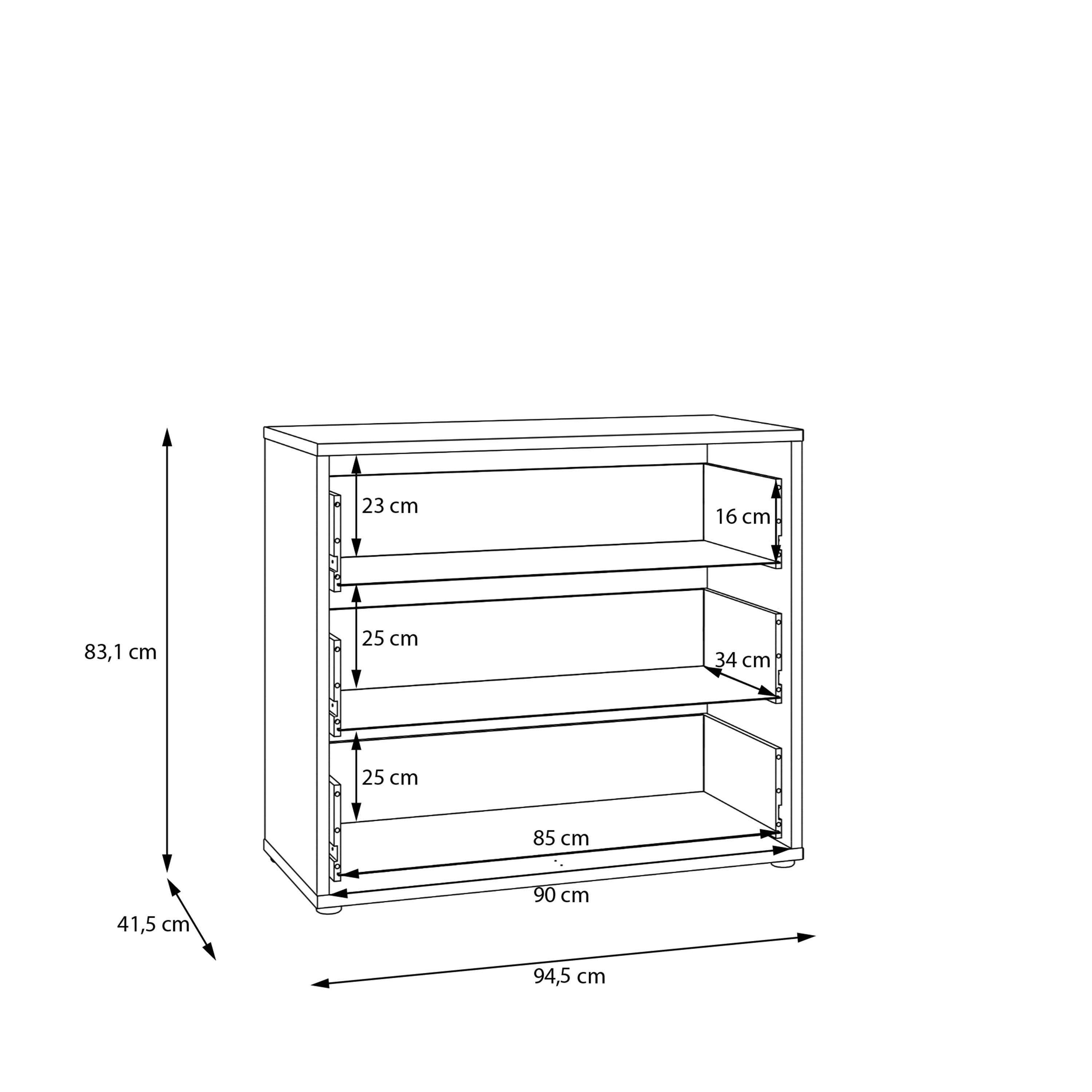 Alice Springs 3 Drawer Chest with Push-to-Open Drawers in Elegancia Oak - image 8