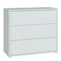 Alice Springs 3 Drawer Chest with Push-to-Open Drawers in Light Grey