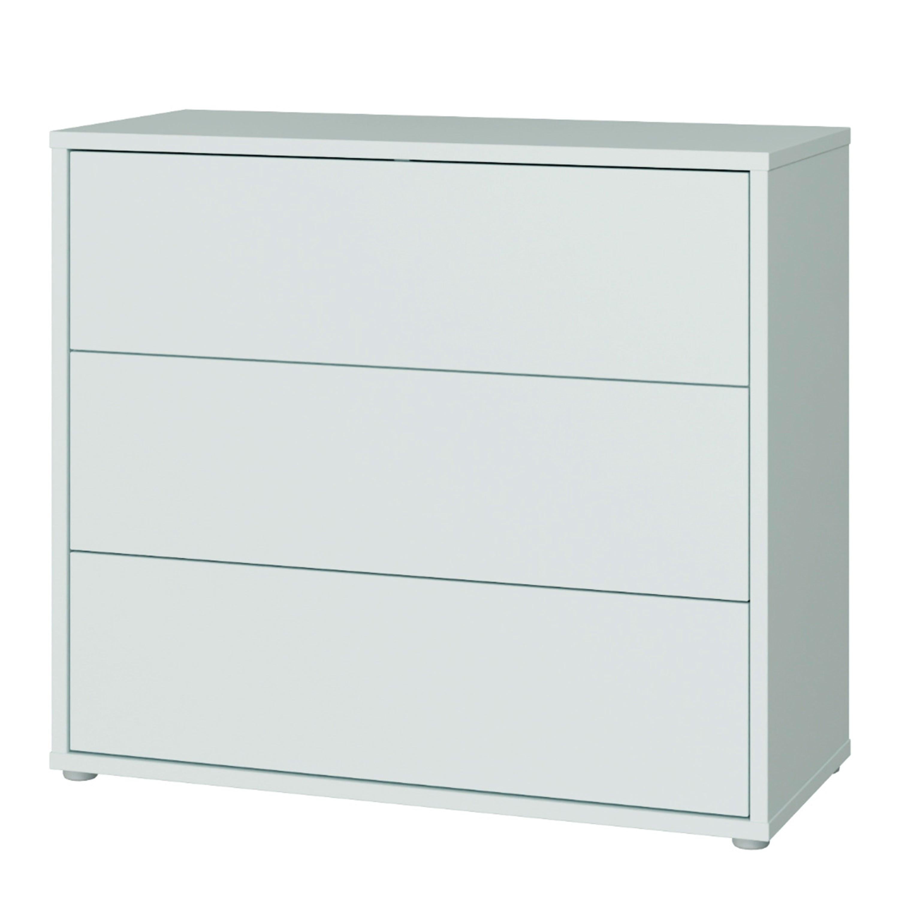 Alice Springs 3 Drawer Chest with Push-to-Open Drawers in Light Grey - image 3