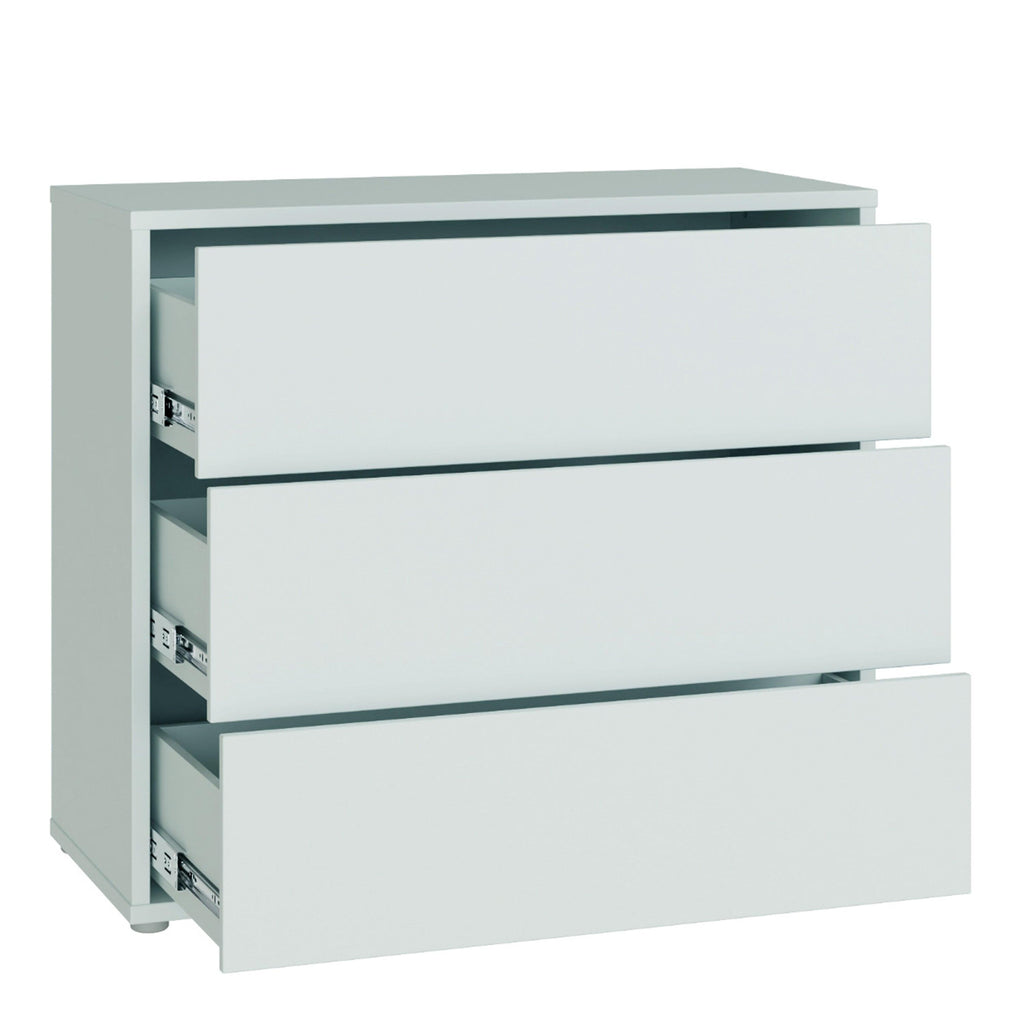 Alice Springs 3 Drawer Chest with Push-to-Open Drawers in Light Grey - image 4