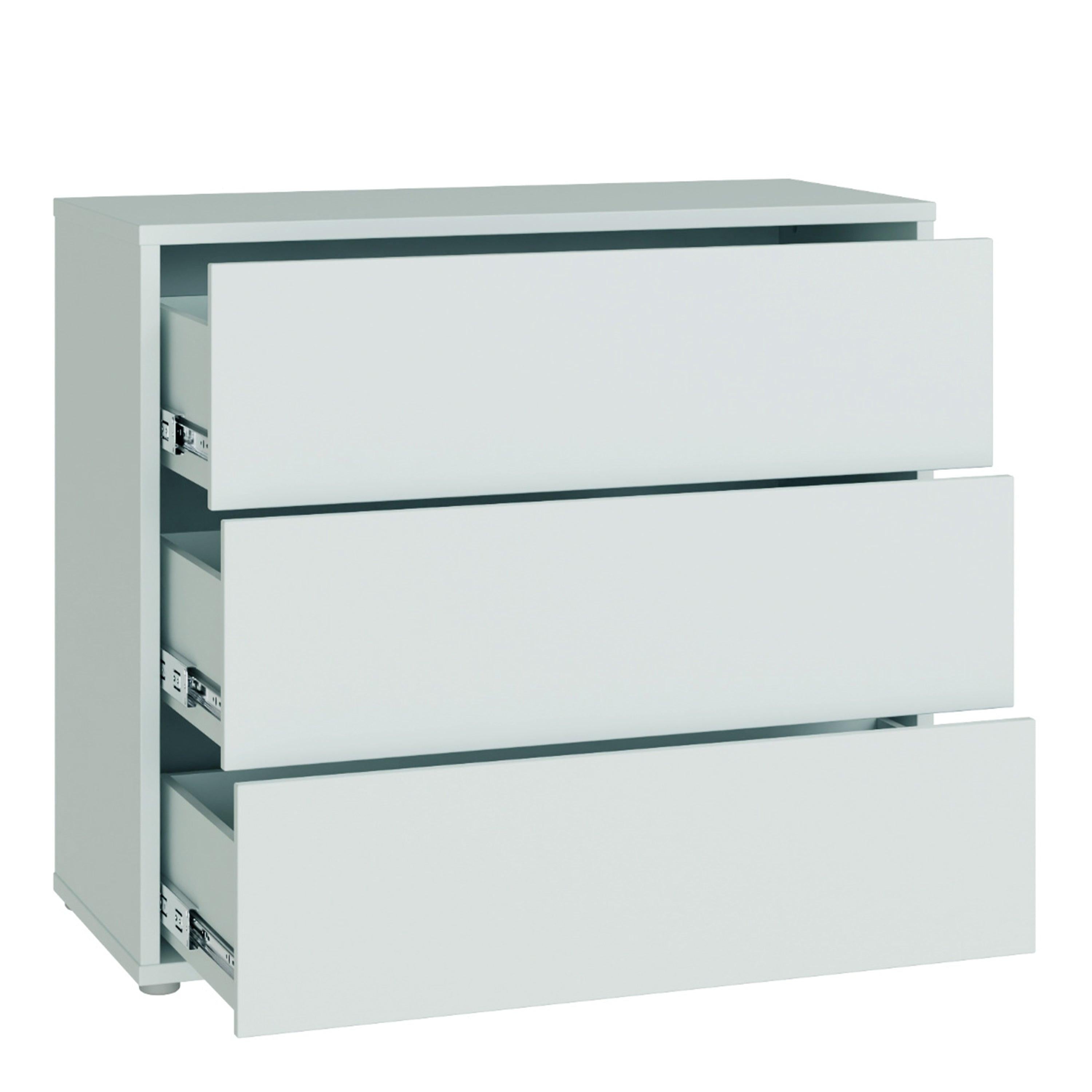 Alice Springs 3 Drawer Chest with Push-to-Open Drawers in Light Grey - image 4