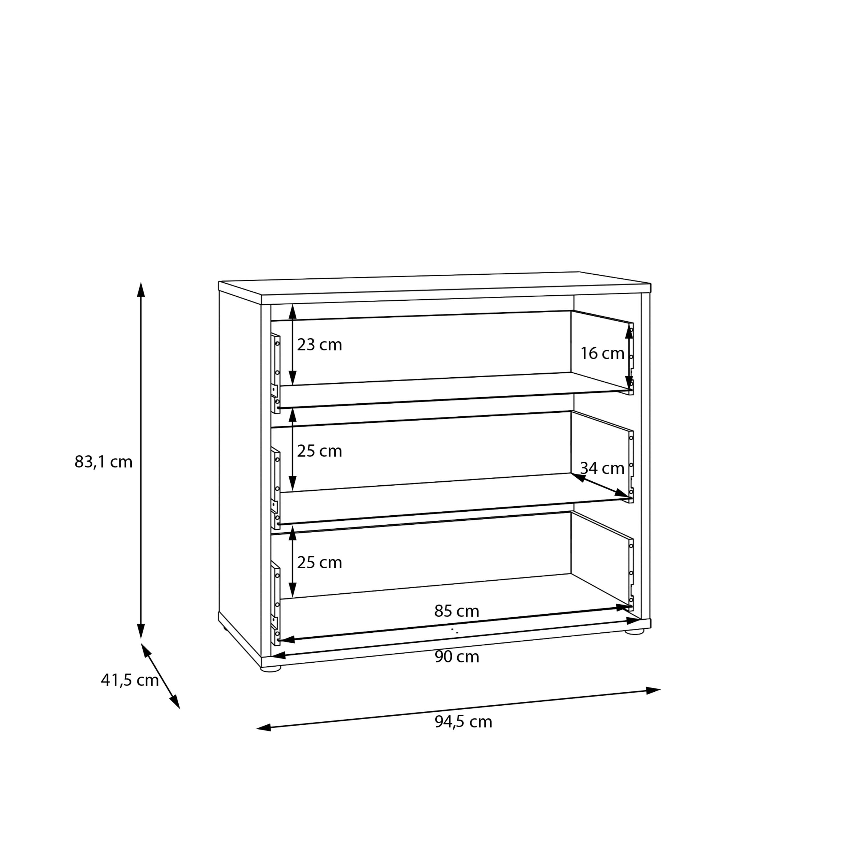 Alice Springs 3 Drawer Chest with Push-to-Open Drawers in Light Grey - image 8