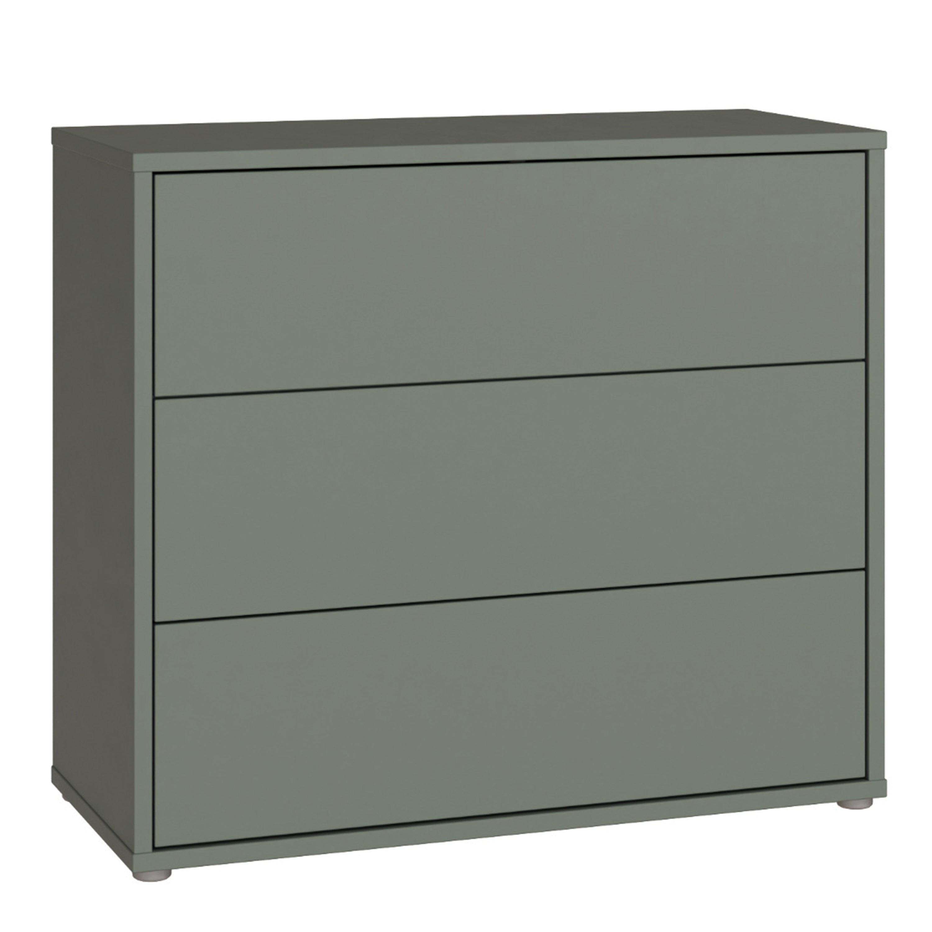 Alice Springs 3 Drawer Chest with Push-to-Open in Sage Green