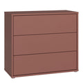 Alice Springs 3 Drawer Chest with Push-to-Open Drawers in Terracotta