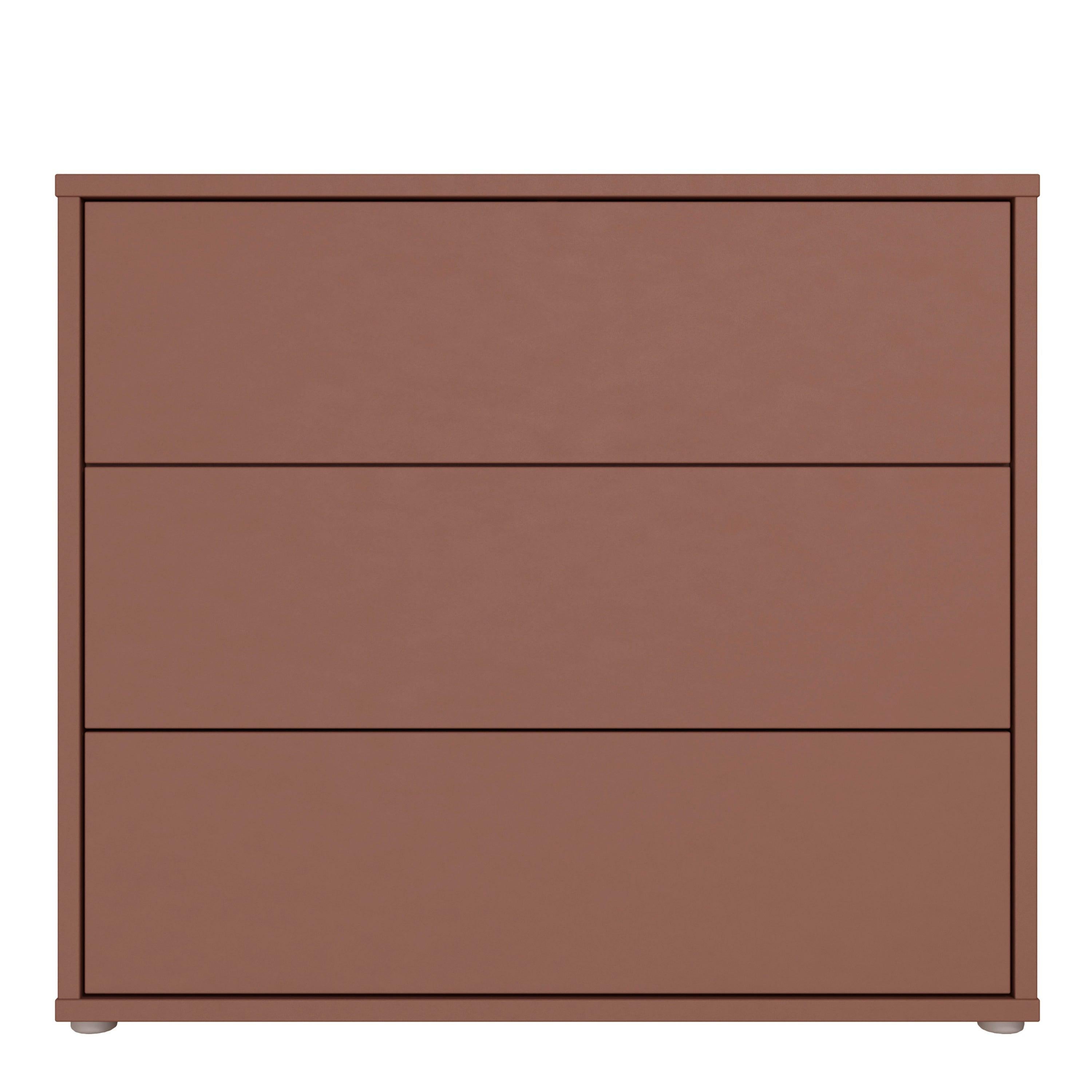 Alice Springs 3 Drawer Chest with Push-to-Open Drawers in Terracotta - image 2