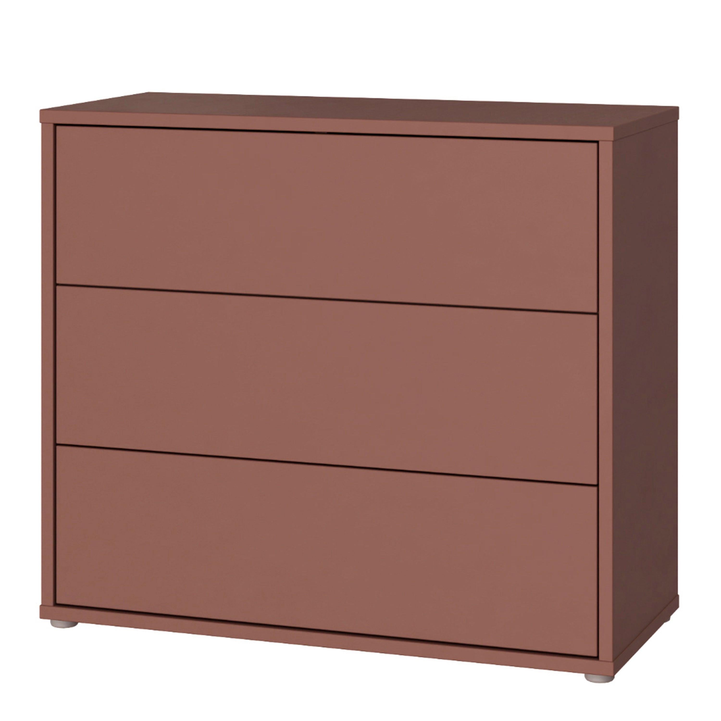 Alice Springs 3 Drawer Chest with Push-to-Open Drawers in Terracotta - image 3