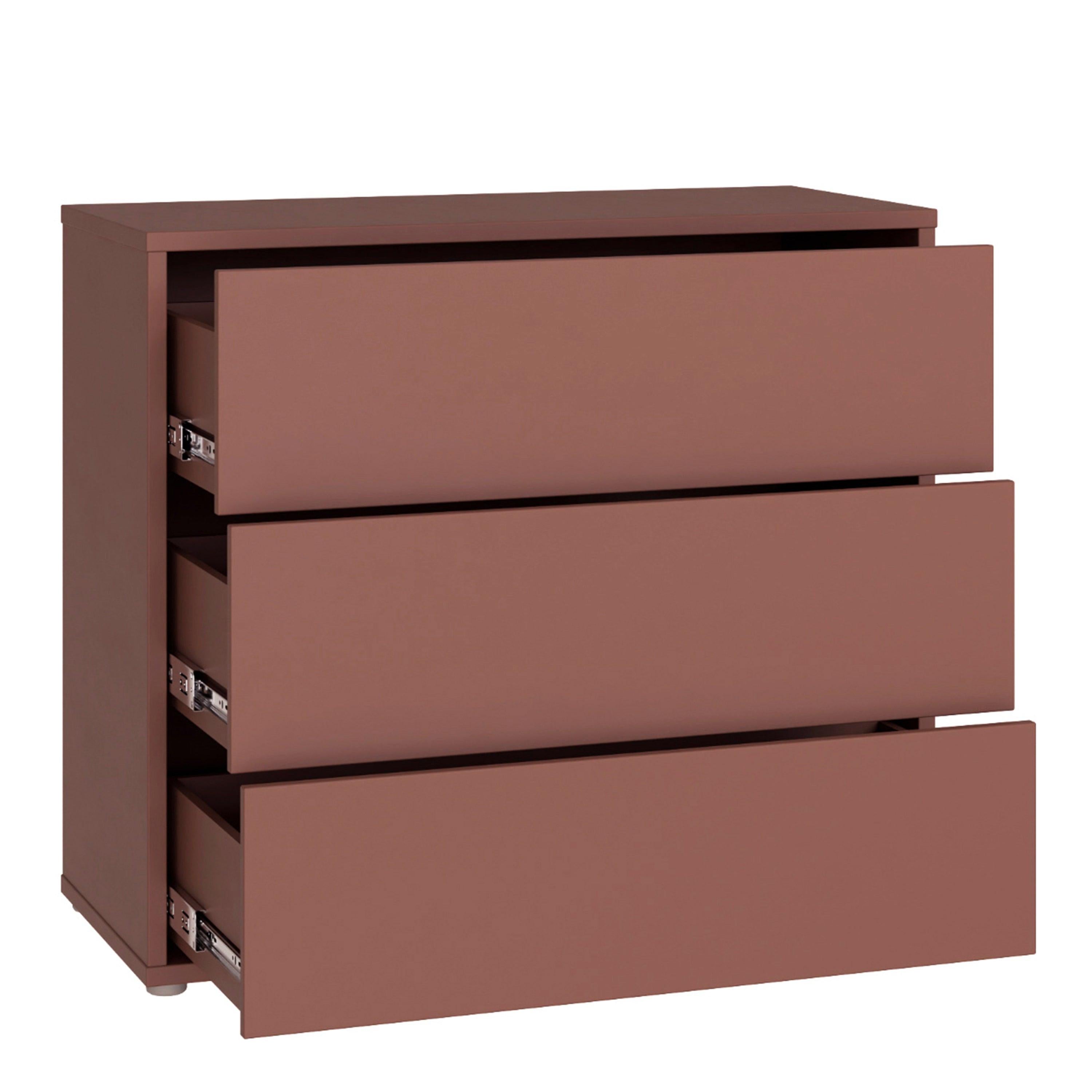 Alice Springs 3 Drawer Chest with Push-to-Open Drawers in Terracotta - image 4