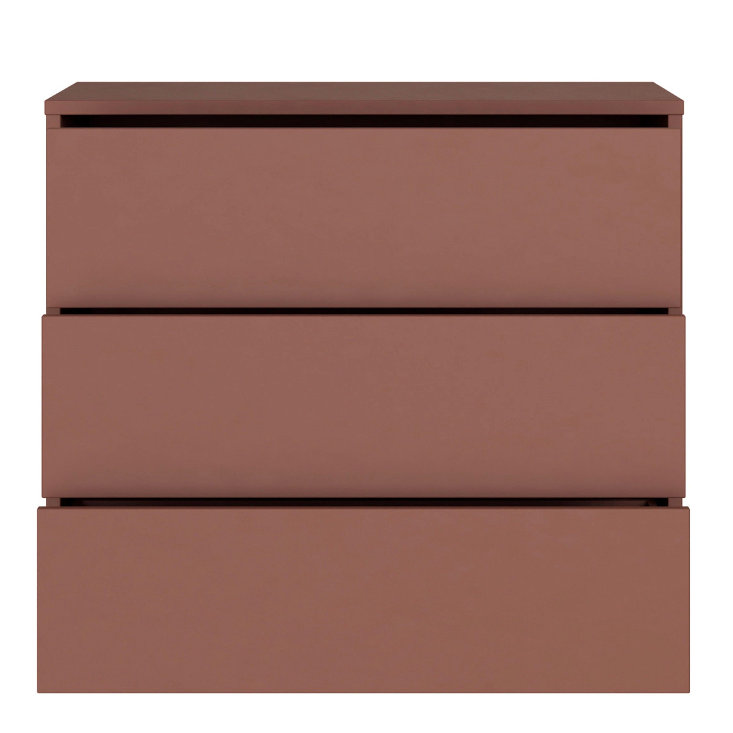 Alice Springs 3 Drawer Chest with Push-to-Open Drawers in Terracotta - image 5