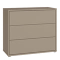 Alice Springs 3 Drawer Chest with Push-to-Open Drawers in Taupe
