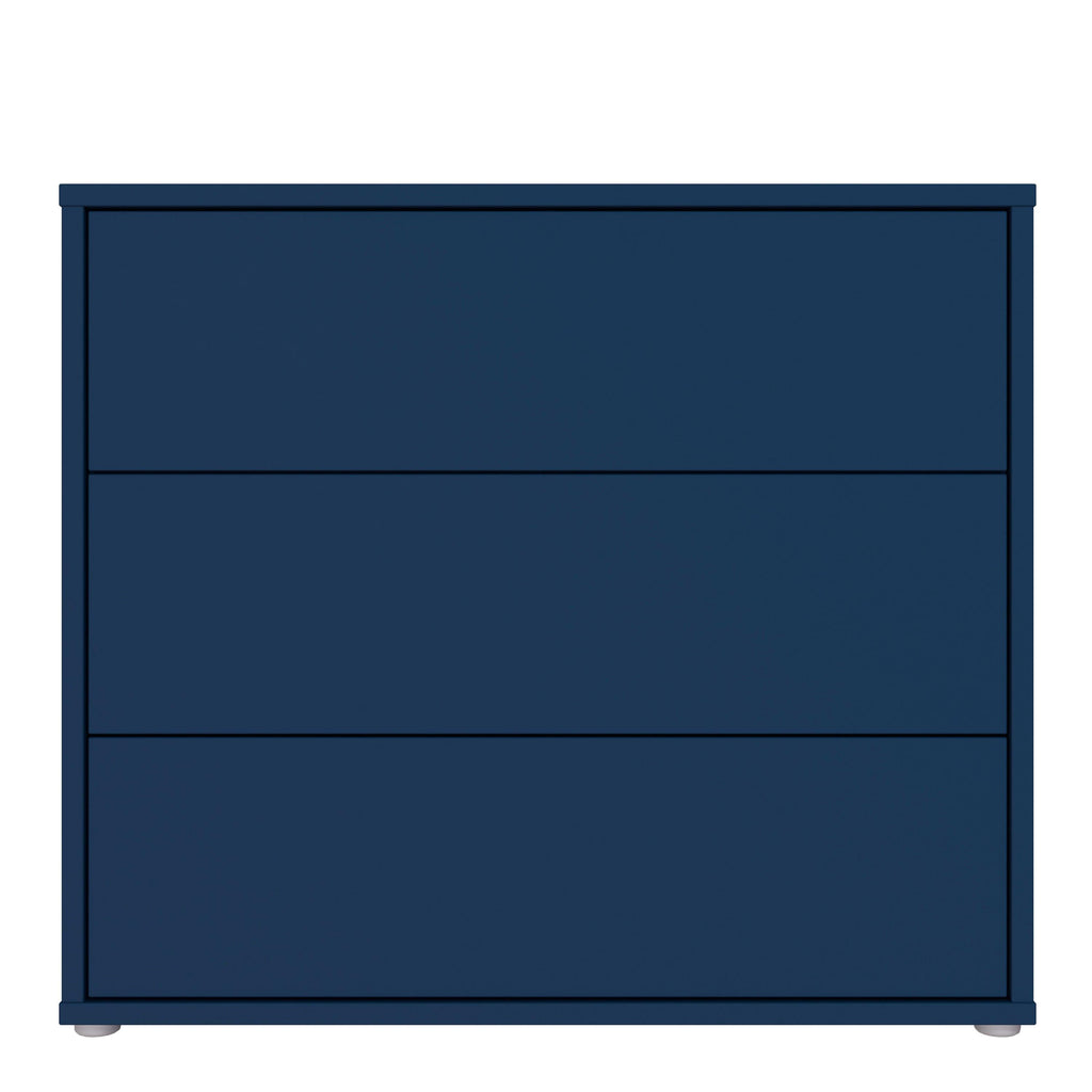 Alice Springs 3 Drawer Chest with Push-to-Open Drawers in Night Blue and White - image 2