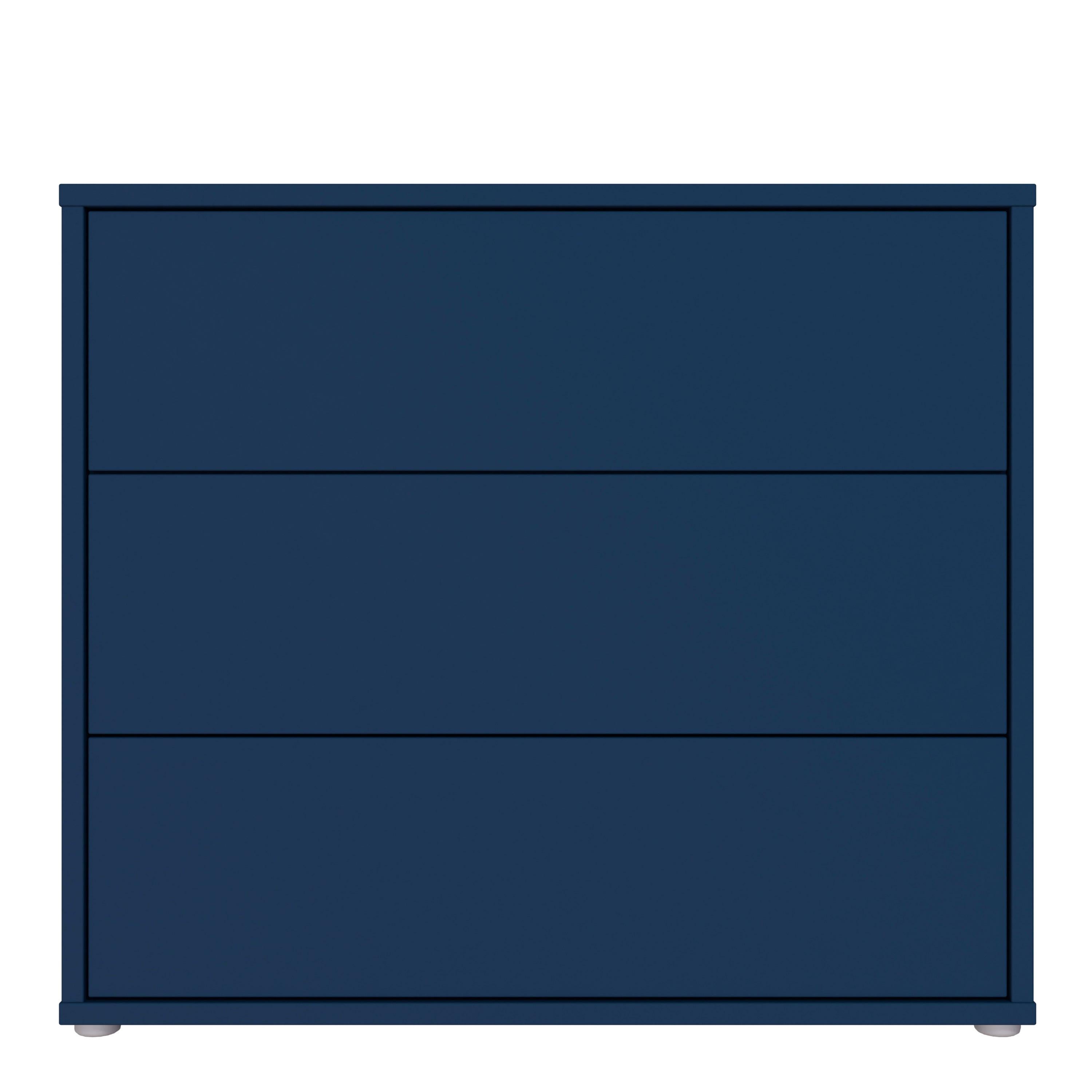 Alice Springs 3 Drawer Chest with Push-to-Open Drawers in Night Blue and White - image 2