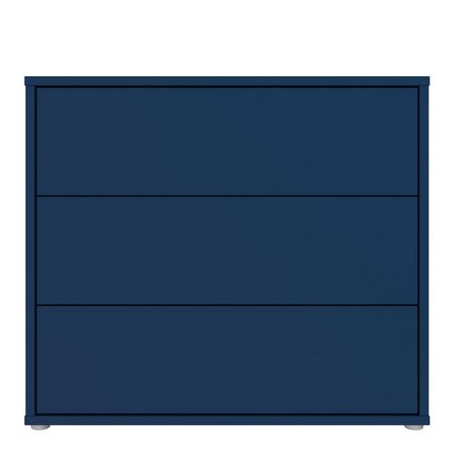 Alice Springs 3 Drawer Chest with Push-to-Open Drawers in Night Blue and White - image 2