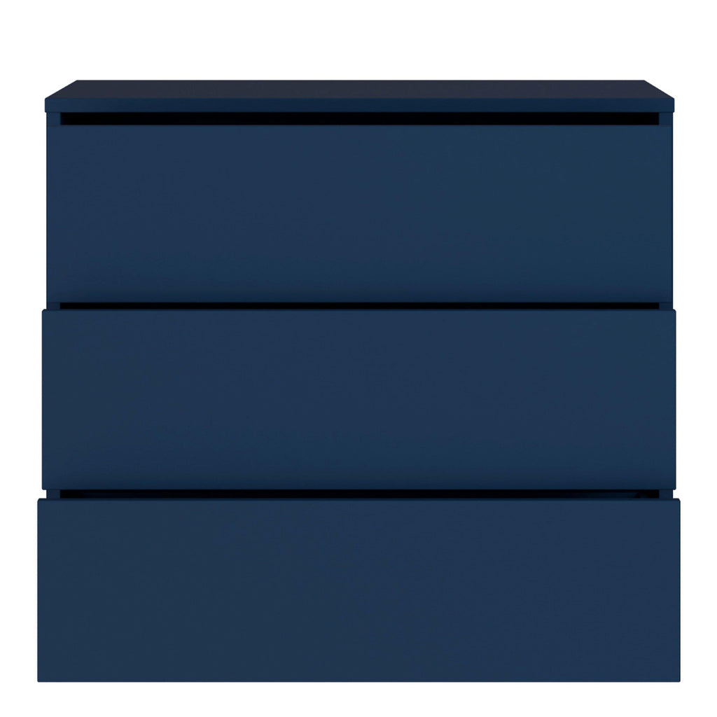 Alice Springs 3 Drawer Chest with Push-to-Open Drawers in Night Blue and White - image 5