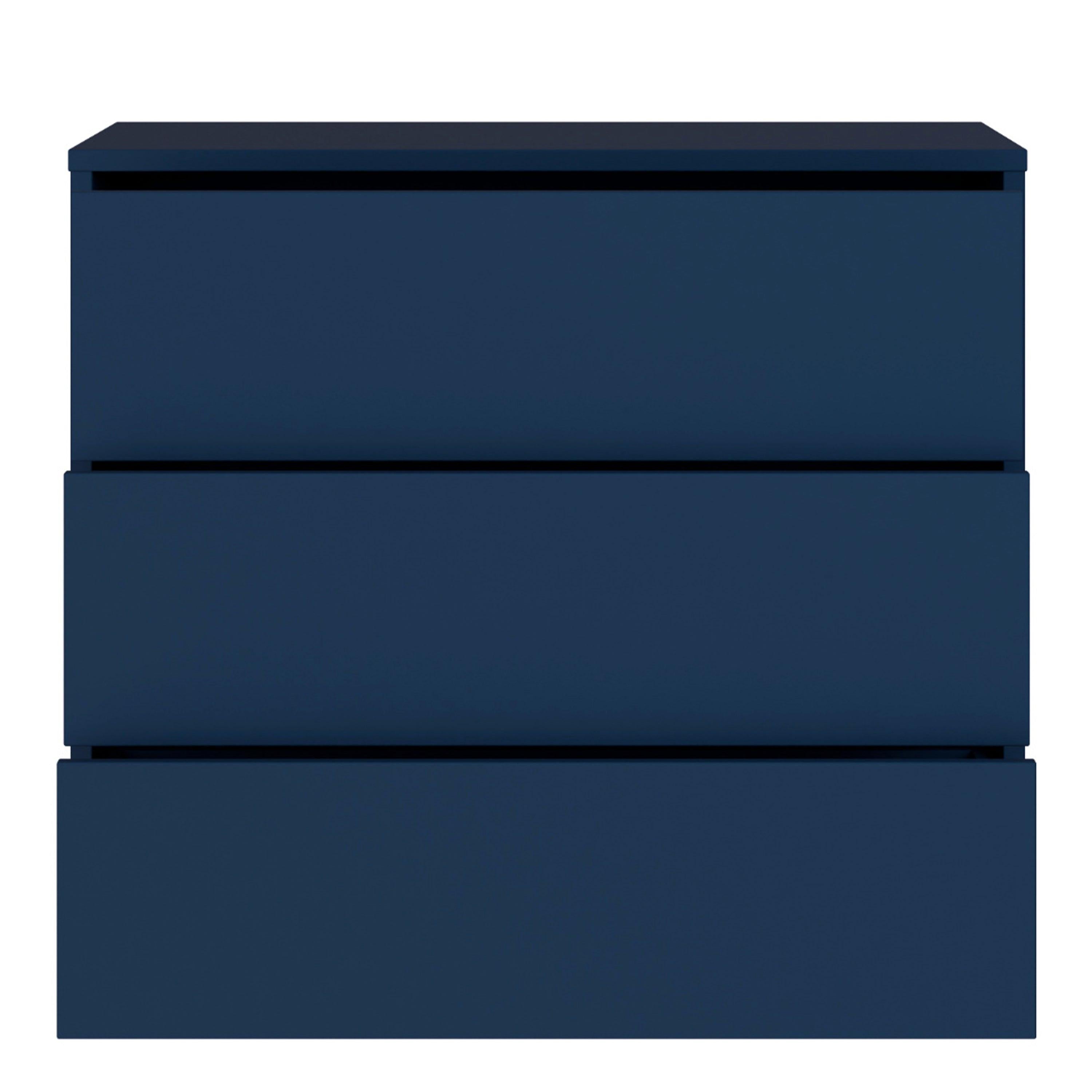 Alice Springs 3 Drawer Chest with Push-to-Open Drawers in Night Blue and White - image 5